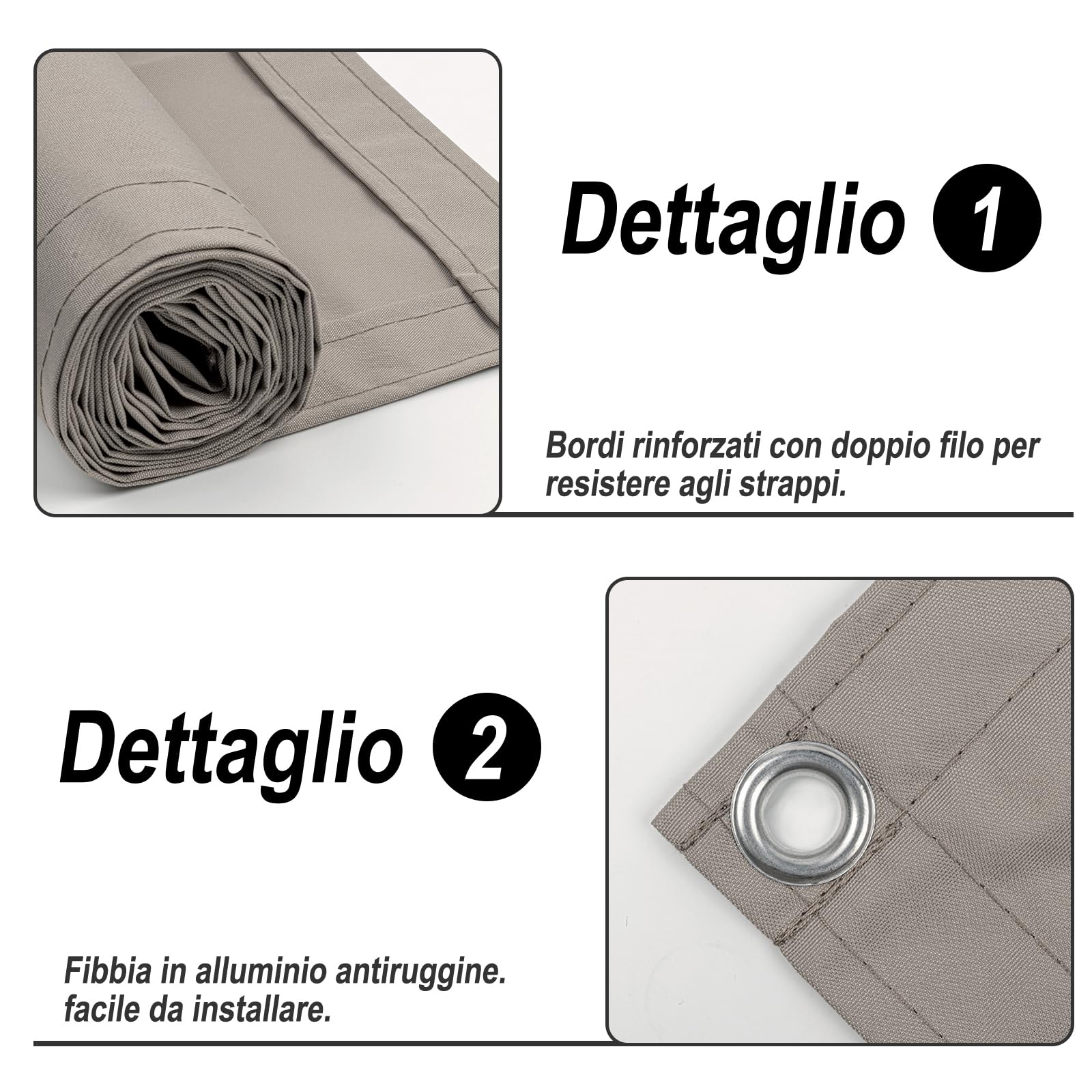 SUNNY GUARD Frangivisto Balcone 100x800cm Protezione Balcone Privacy,Protezione UV,Antivento e Impermeabile Ringhiera Copertura per Giardino terrazza con Fascetta,Taupe