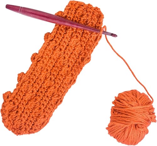 Miniatura 6 de Divit Shilp Streamline - Ganchos de ganchillo con mango ergonómico  Aguja de tejer de madera de corazón morado de 7 pulgadas, tejido de hilo para