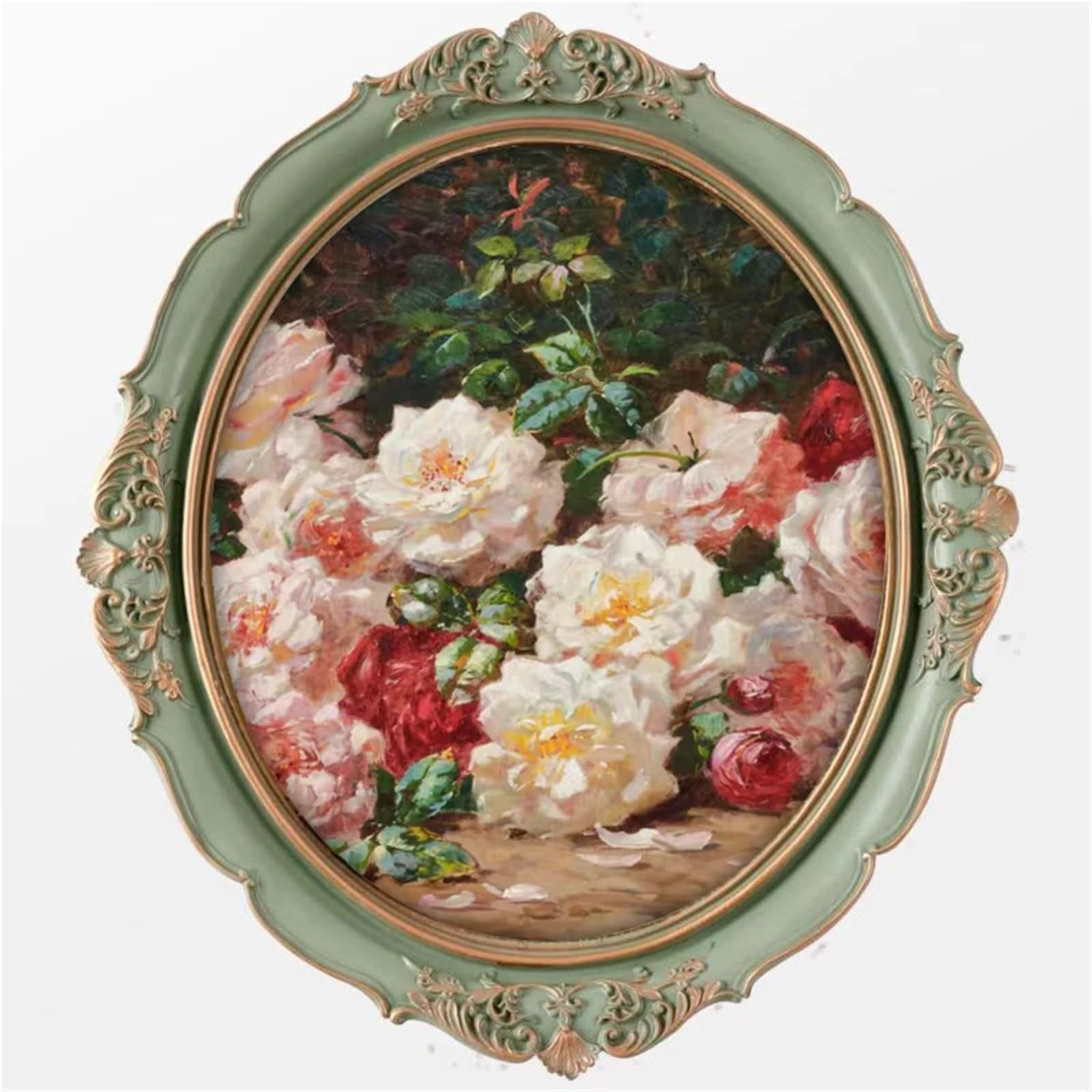 Metal Picture Frame, Vintage Carved Decorative Resin Painting Frame Multicolor Multiple Sizes For Home Decor(Blossom A,16x20cm)