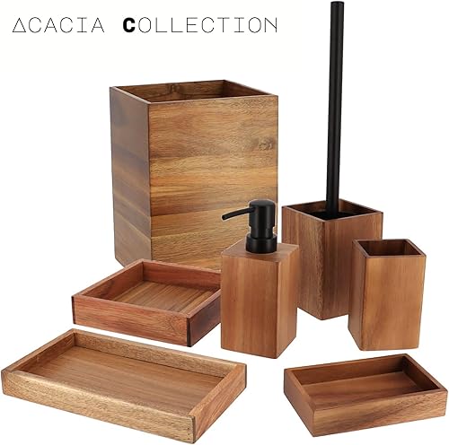 Miniatura 8 de Acacia - Juego de accesorios de baño (3 piezas, rectangular)