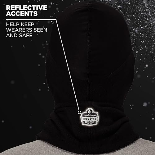 Miniatura 6 de Pasamontañas con parte superior de elastano cómodo de llevar debajo del casco máscara facial de invierno Ergodyne N-Ferno 6822 negro