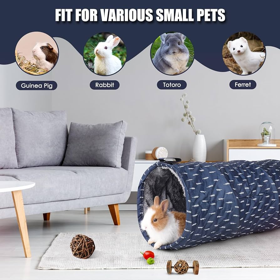 Tunnel Morbido Per Criceti E Porcellini D'India - Cuccia E Gioco Per Piccoli Animali Domestici - Foto 8