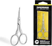 Tweezerman Pet Grooming Scissors - Stainless Steel Rounded Safety Tip Shears for Safe Dog & Cat Trims Around Eyes, Nose, Ears & Paws