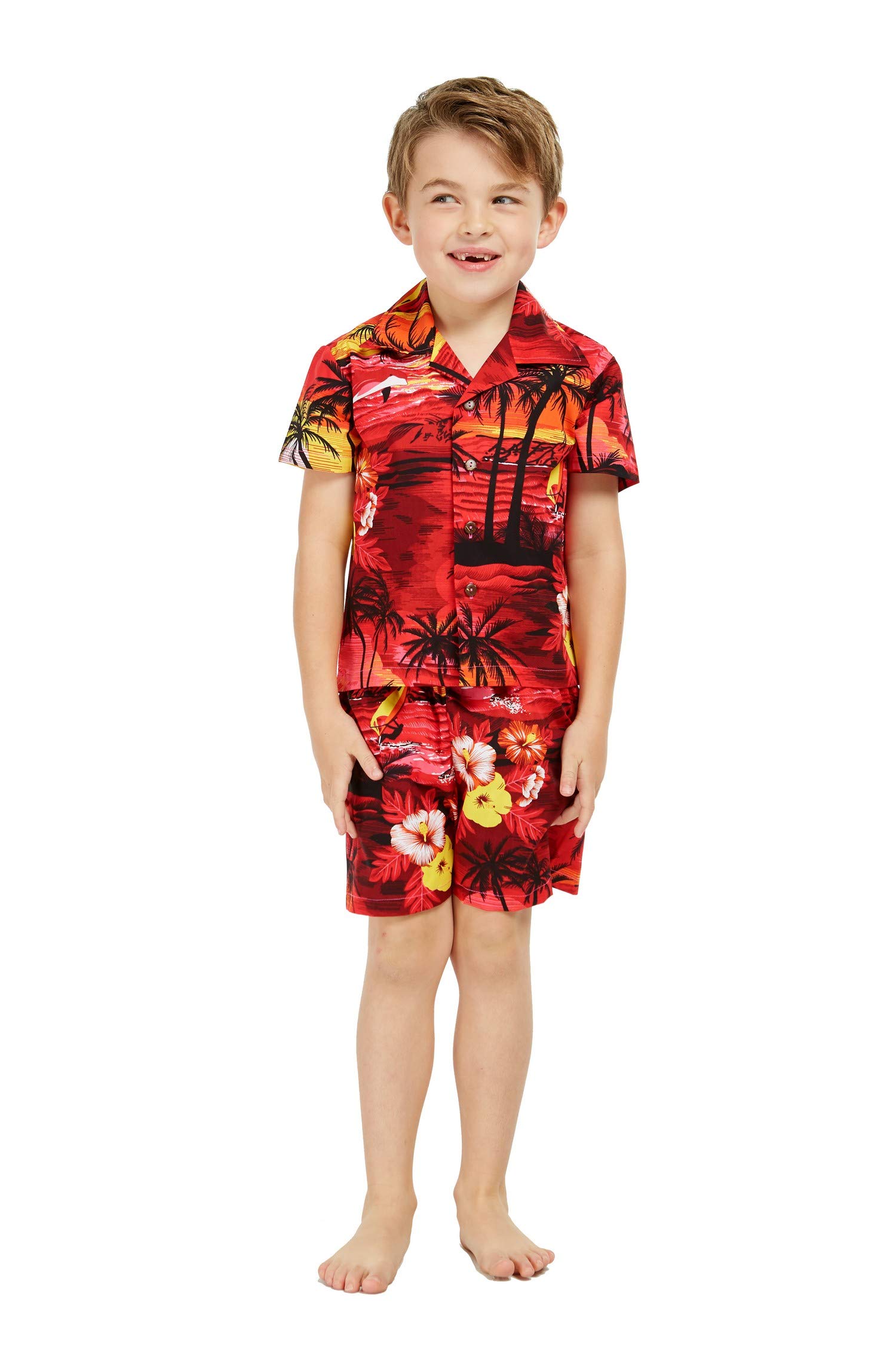 Hawaii Hangover Boy Aloha Luau Shirt Cabana Set In Pink Turquoise Hibiscus Vine 2 Year Old