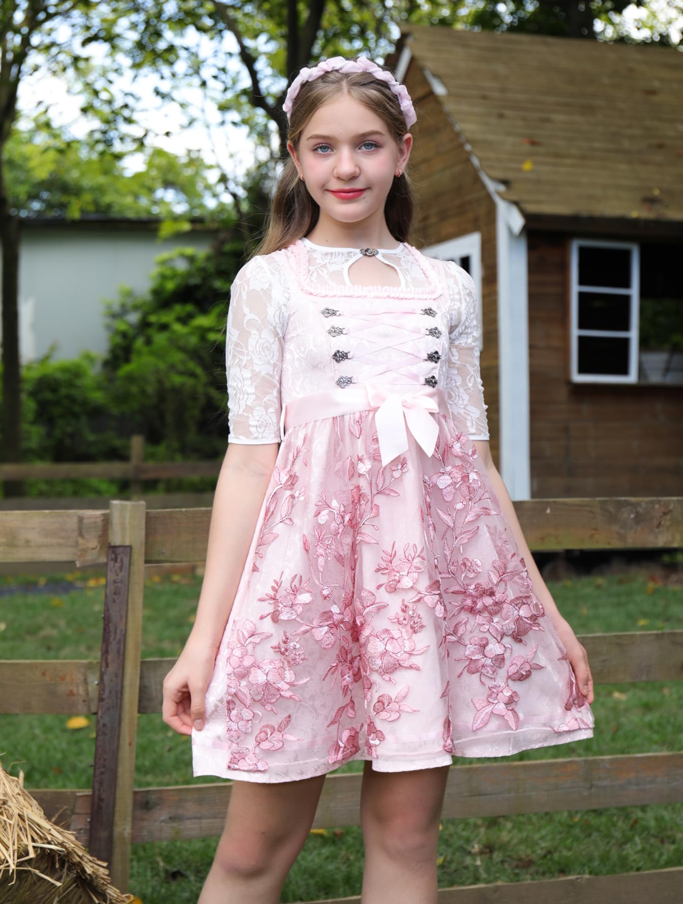 Deutsches Dirndlkleid für Mädchen, Kostüme für das bayerische Oktoberfest, Kostümkleid mit Schürze, Partykleider für Kinder im Alter von 4–12 Jahren