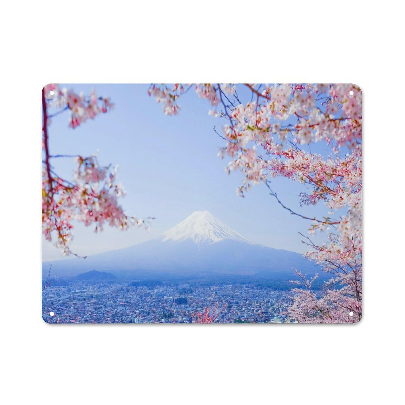 Junmoney Style-11 Mountain Fuji Japan Vintage Metal Wall Decor 30X40cm, Vintage Metal Sign For Hallway, Home Bar, Garage Or Study