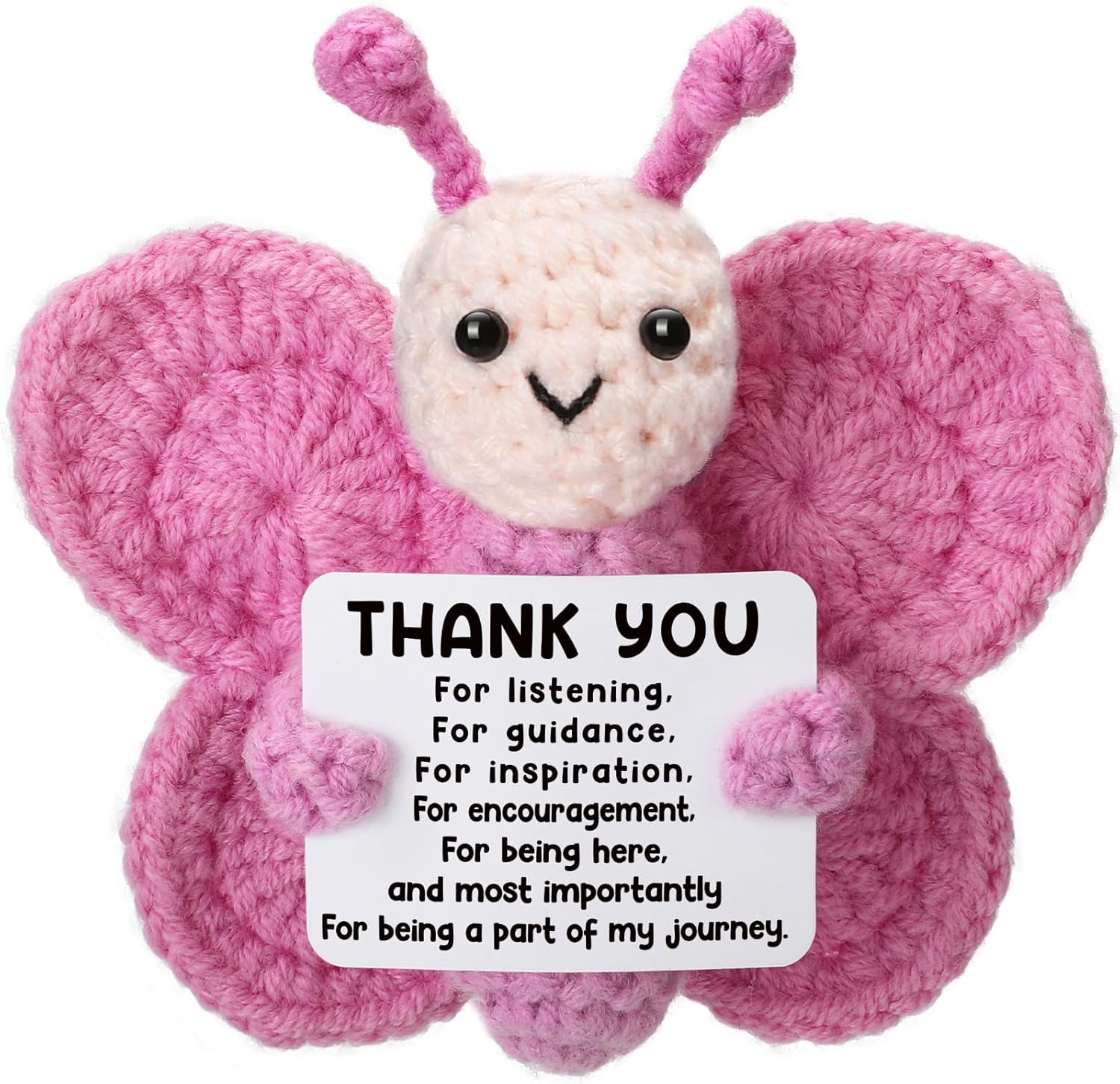 Retirement Gifts for Women Coworker Teacher, Handmade Crochet Butterfly with Thank You Sign, Appreciation Farewell Keepsake for Female Coworker Mentor Teacher