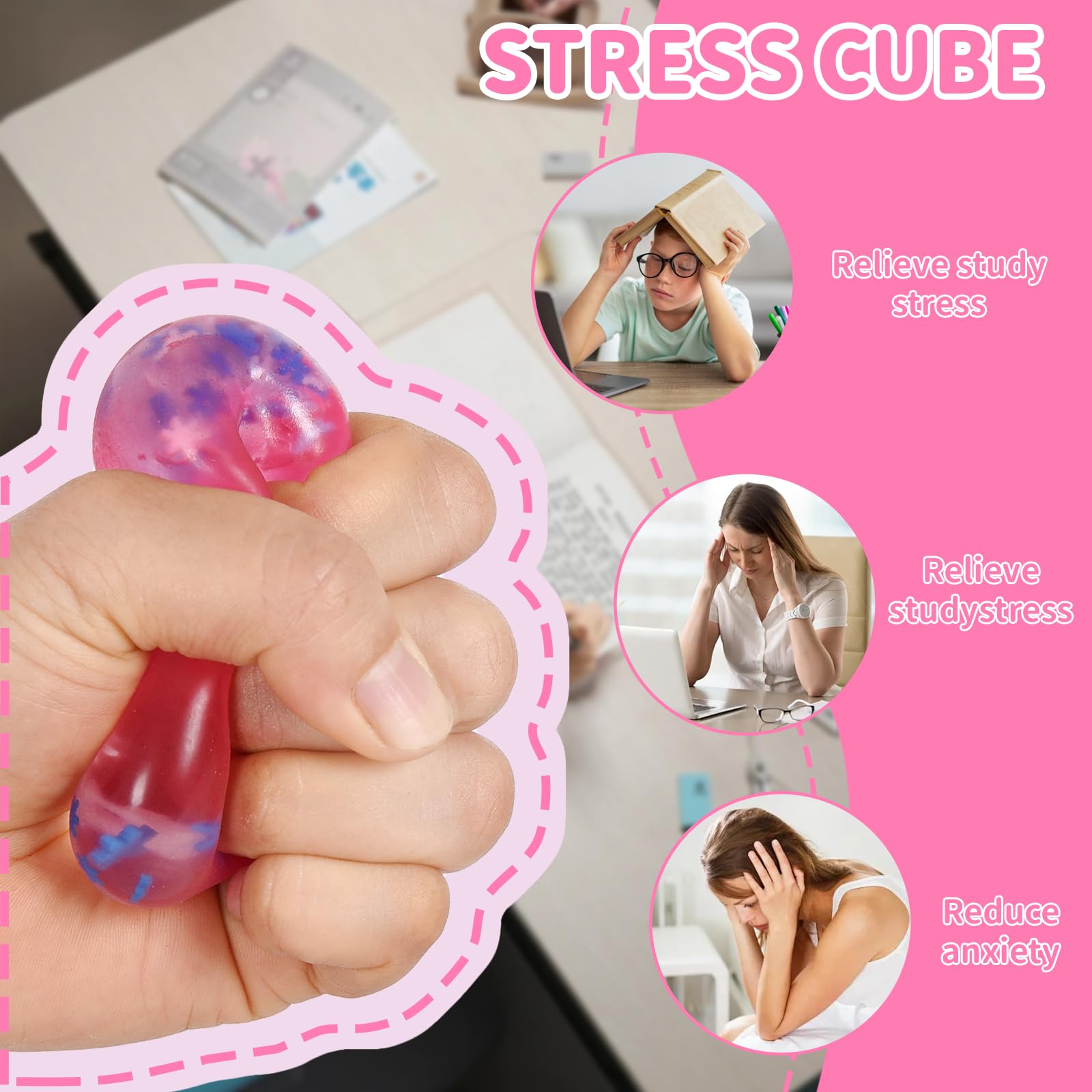 Graphinza snowflake Soft Cube Squeeze Toy, small and Medium Ice Cube Stress Relief Toys, Sensory Stress Relief Toys - Image 4
