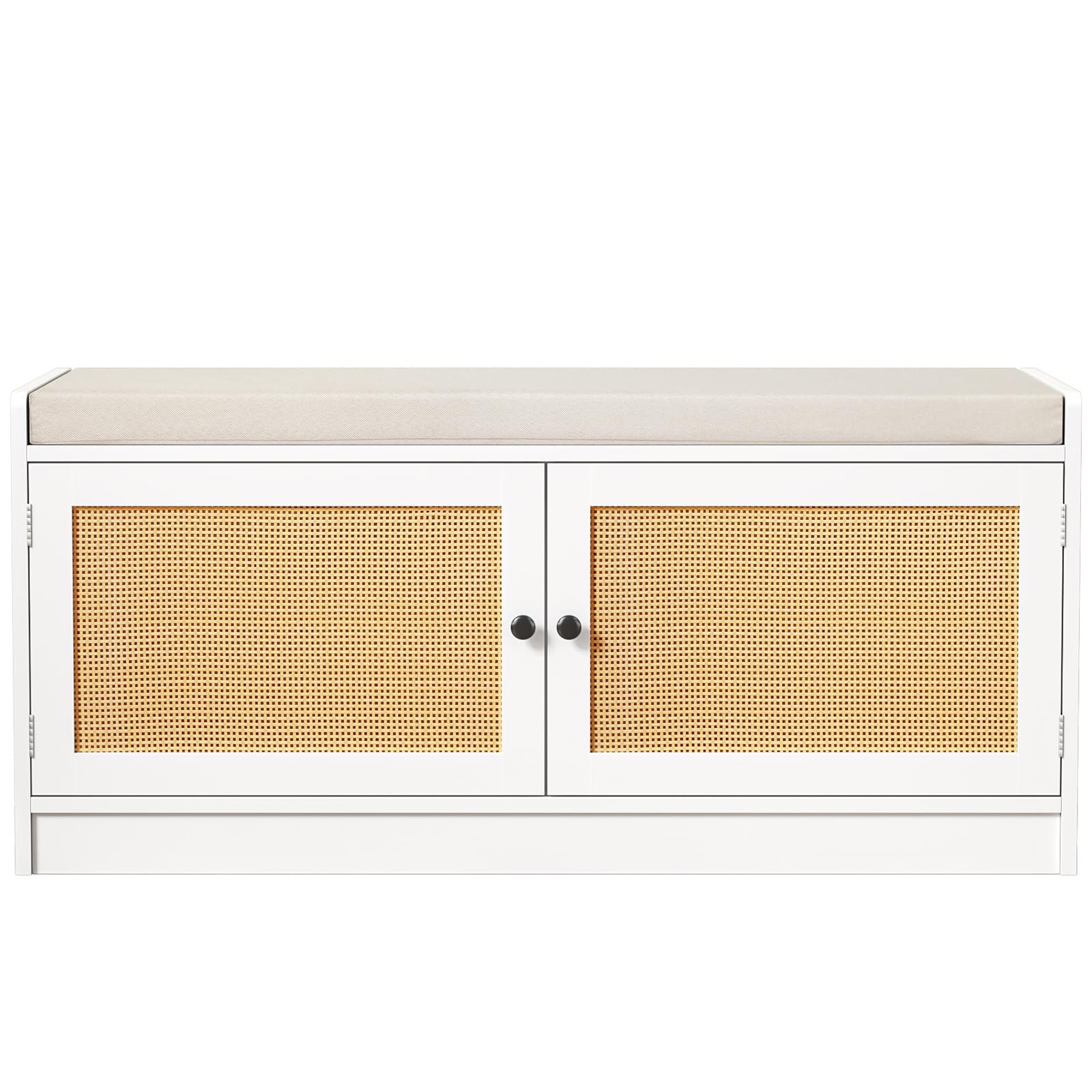 Meuble Chaussure, Banc Chaussures entrée avec Coussin Confortable, Rangement Chaussure, Coffre de Rangement Étagère pour Étroit Bois Laqué