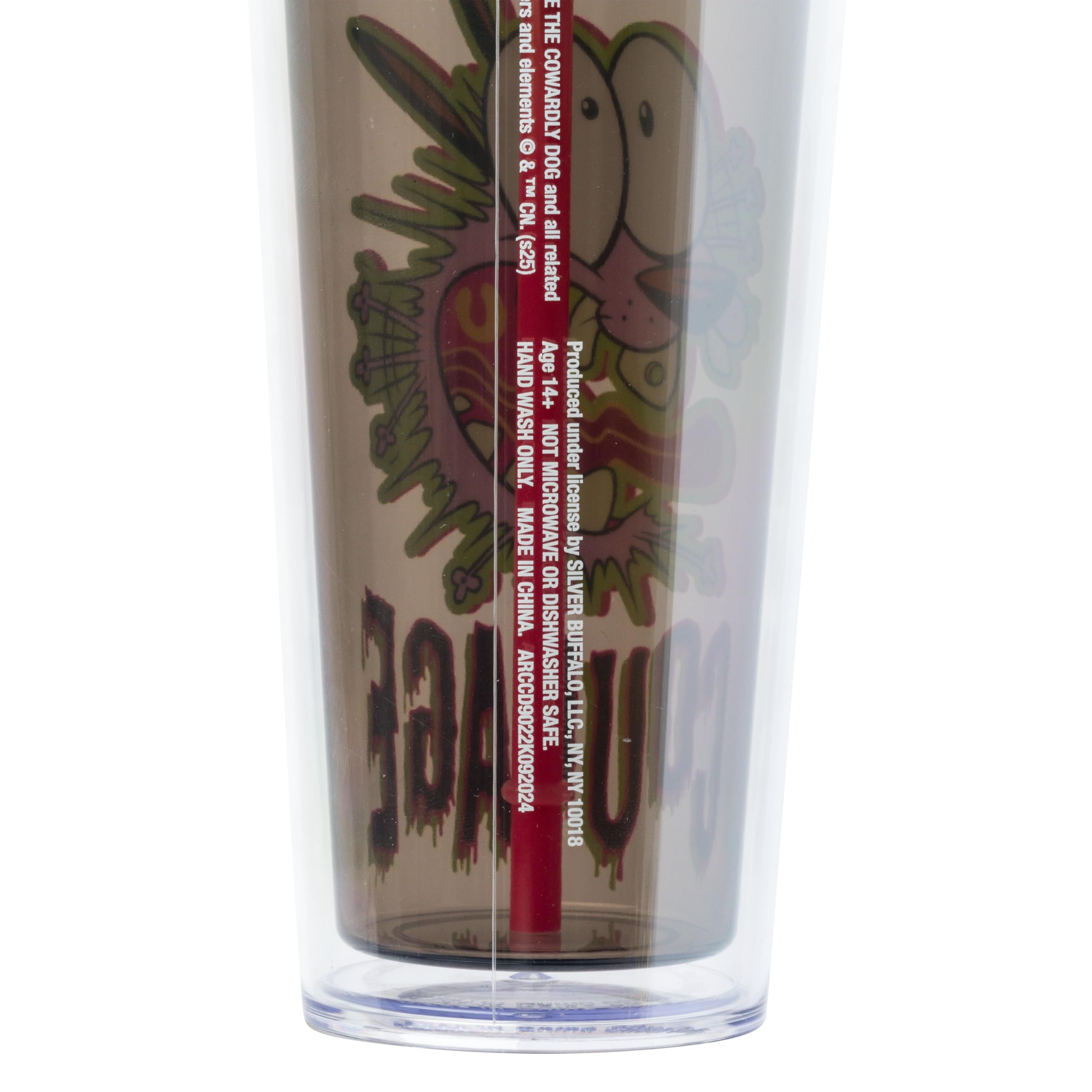 Silver Buffalo Courage the Cowardly Dog Trinkbecher, Kunststoff, 750 ml | 0,77 Liter