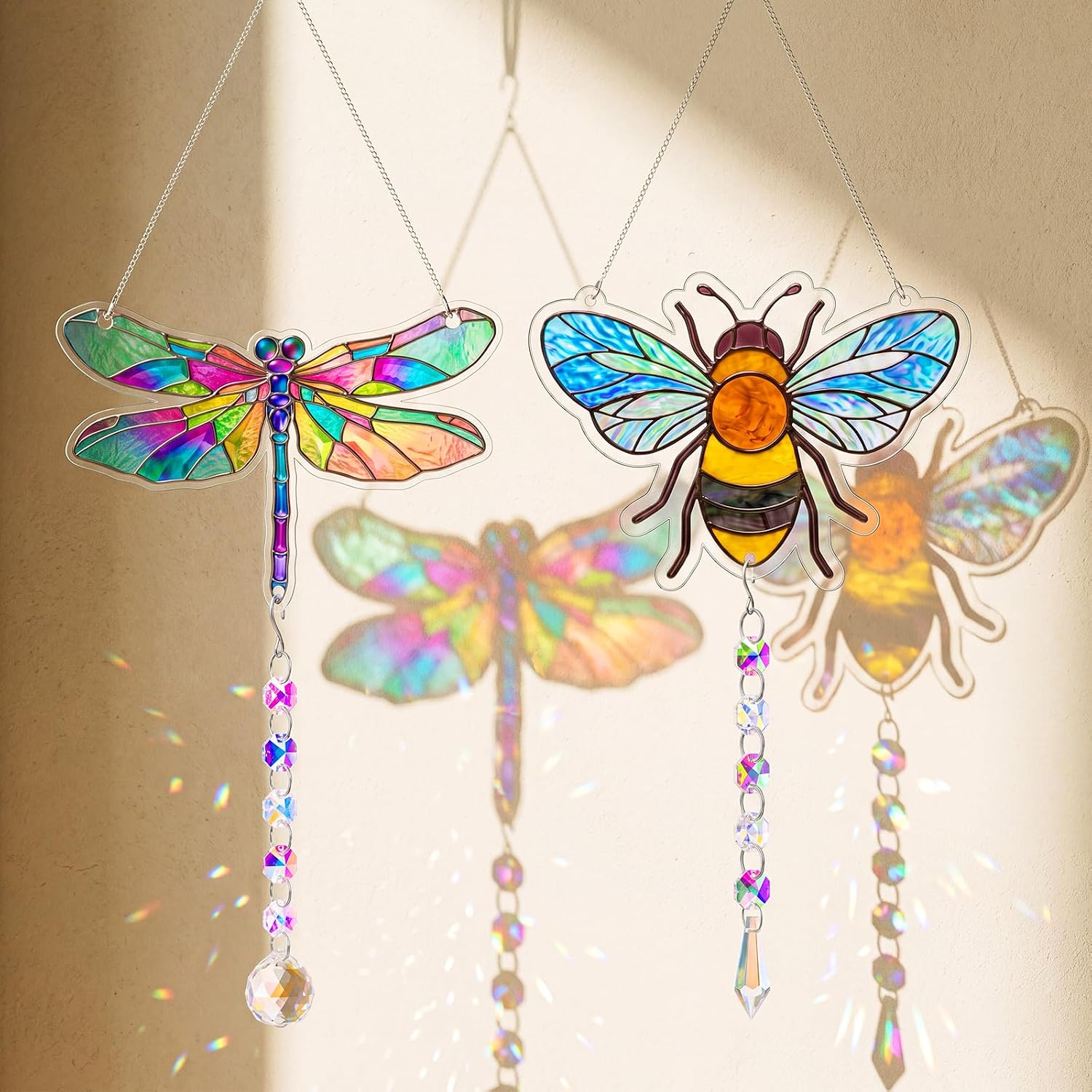 36 Pcs Suncatchers Crafts Kit DIY Art Stained Painting, Insect