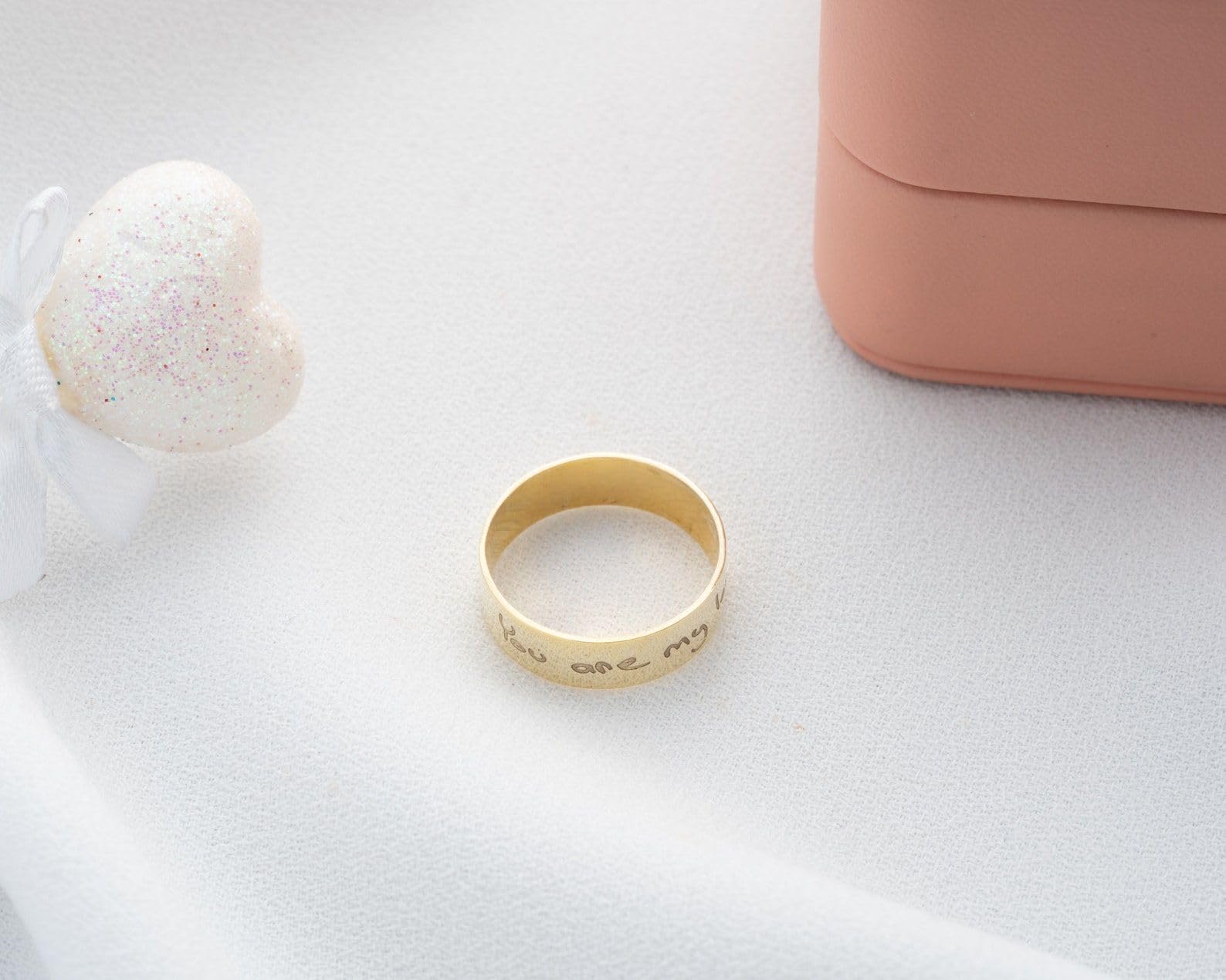 Personalizado escritura manuscrita anillo, grabado conmemorativo para mujeres real aniversario boda