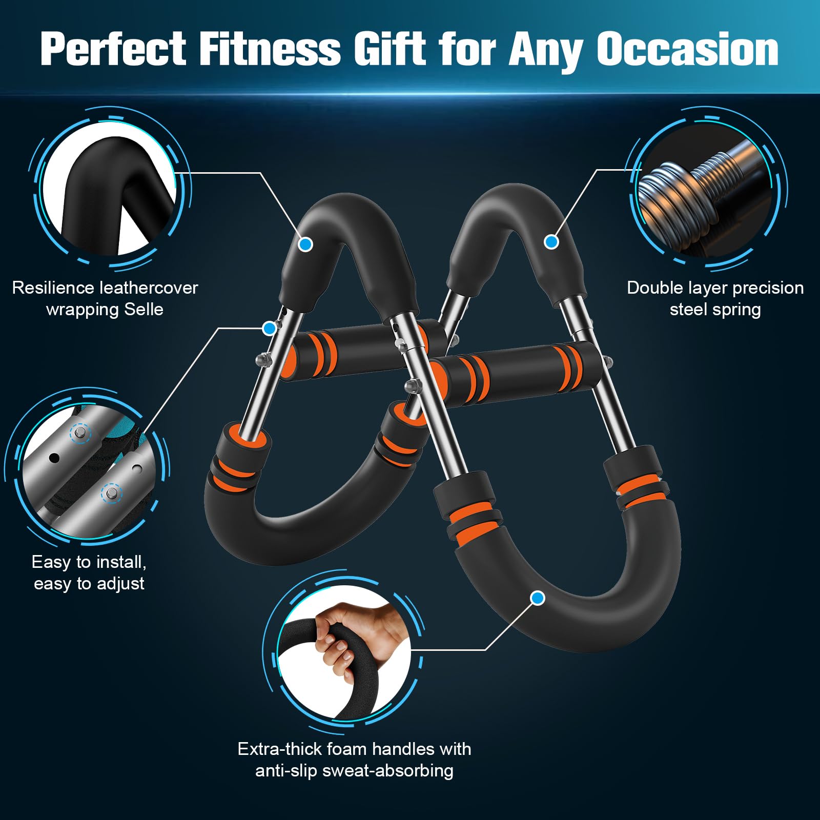 Relife Twister Arm Trainer, 18 à 59 kg pour avant-bras et poitrine, exercice de poitrine à ressort réglable, équipement de musculation portable pour homme et femme