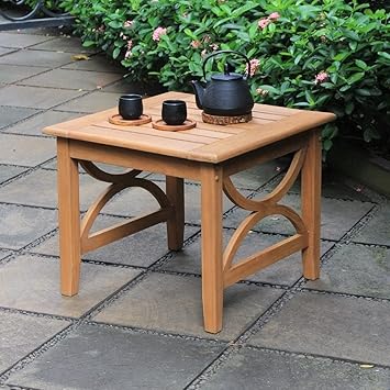 Cambridge Casual Superior Indonesian Chester Patio Side Table, Natural Teak
