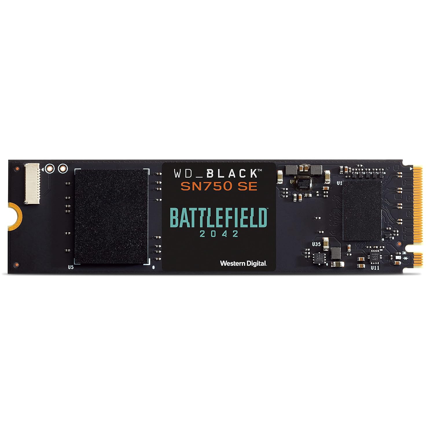 WD_BLACK 1TB SN750 SE NVMe SSD with Battlefield 2042 Game Code Bundle – Gen4 PCle, Internal Gaming SSD Solid State Drive, M.2 2280, Up to 3,600 MB/s – WDBB9J0010BNC-NRSN WD_BLACK 1TB SN750 SE NVMe SSD with Battlefield 2042 Game Code Bundle – Gen4 PCle, Internal Gaming SSD Solid State Drive, M.2 2280, Up to 3,600 MB/s – WDBB9J0010BNC-NRSN