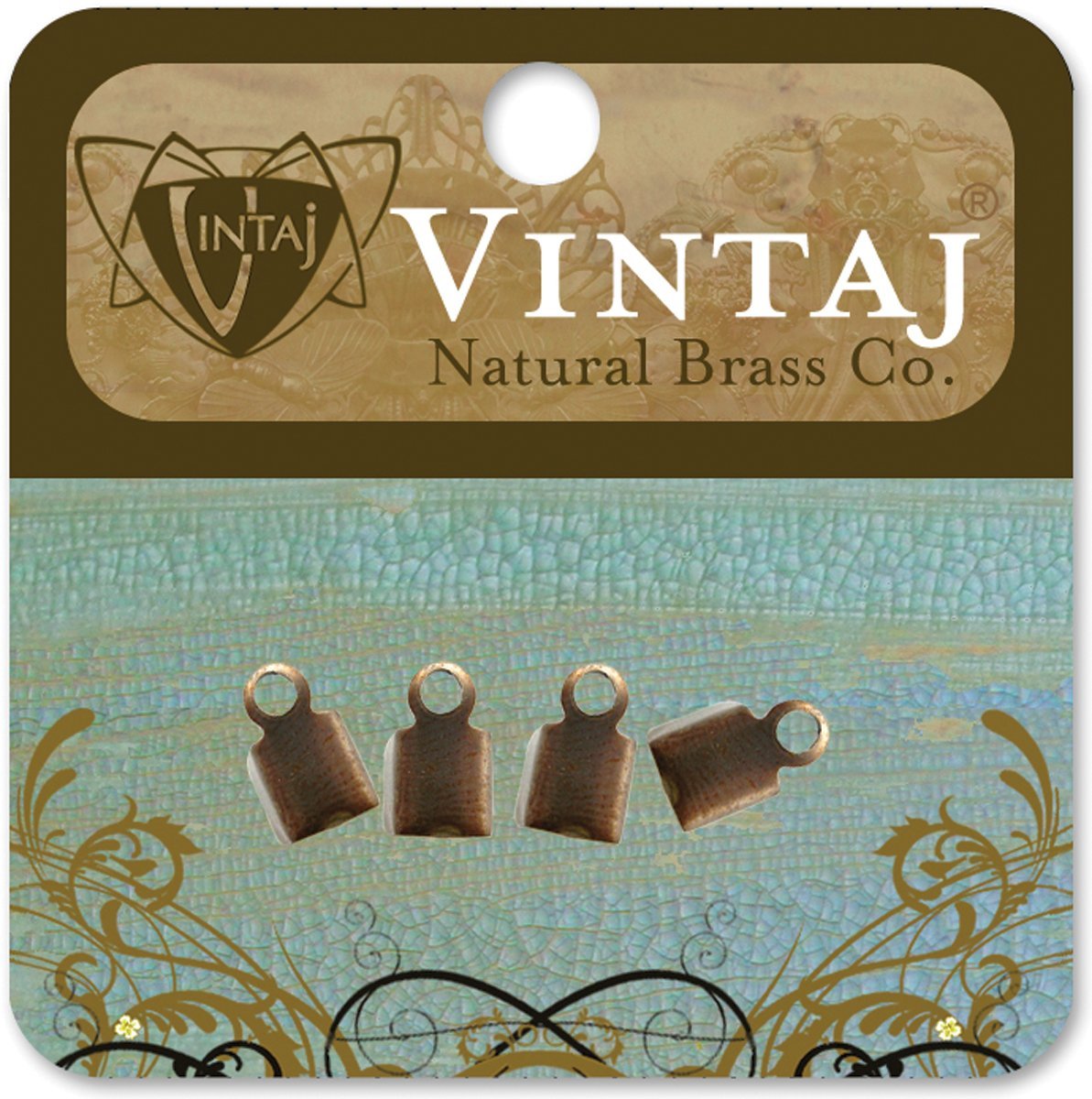 Vintaj 4-Piece Crimp End, 9mm