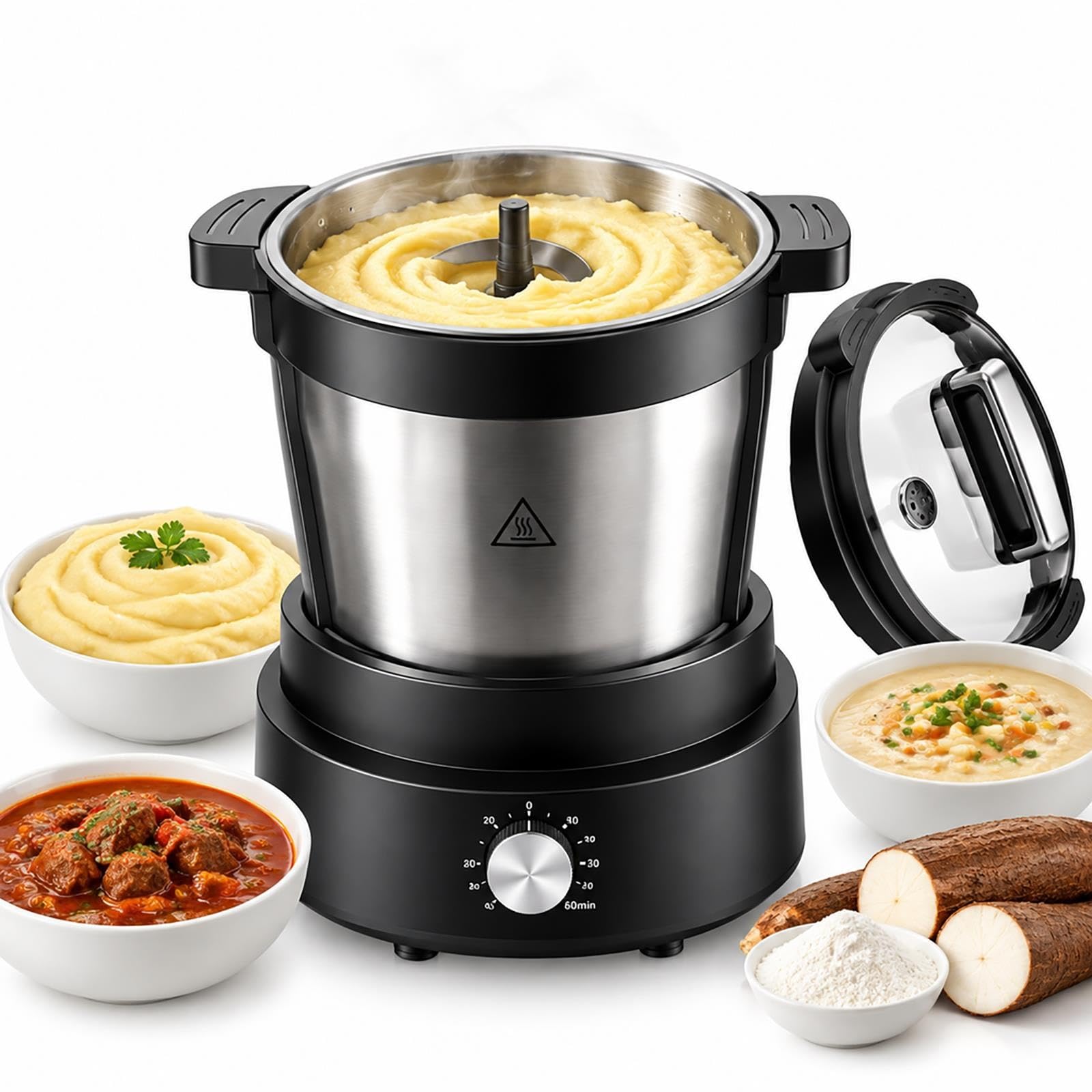 Robot Da Cucina 6L, Macchina Elettrica Automatica Per Foo-Foo E Yam Pestato