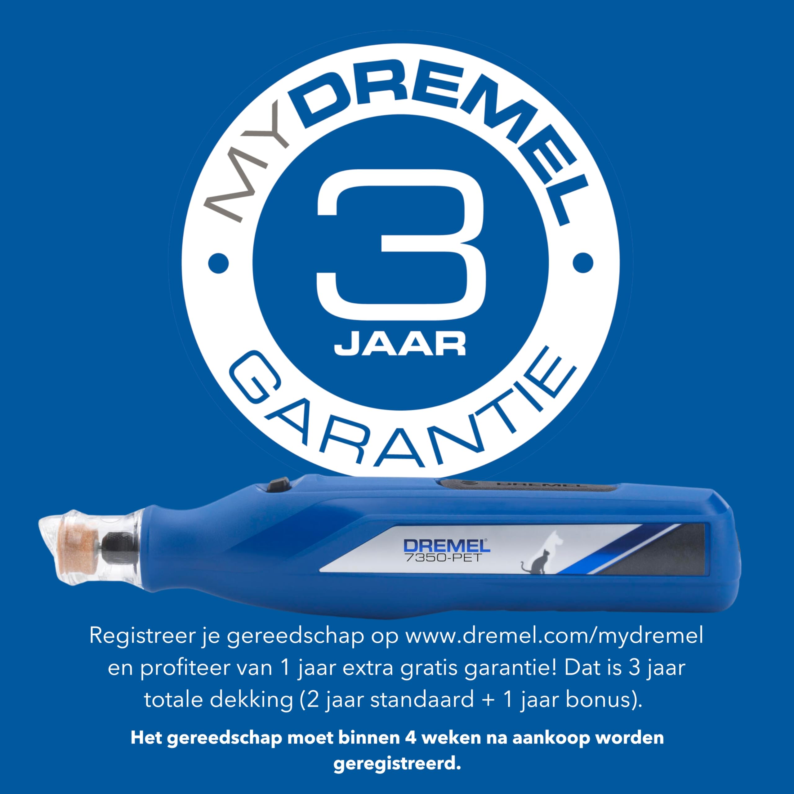 Dremel 7350 Pet 3.6V Cordless Rotary Tool Smerigliatrice per unghie, silenziosa, leggera Kit con 2 accessori per smerigliare, 1 protezione di sicurezza e 1 cavo USB