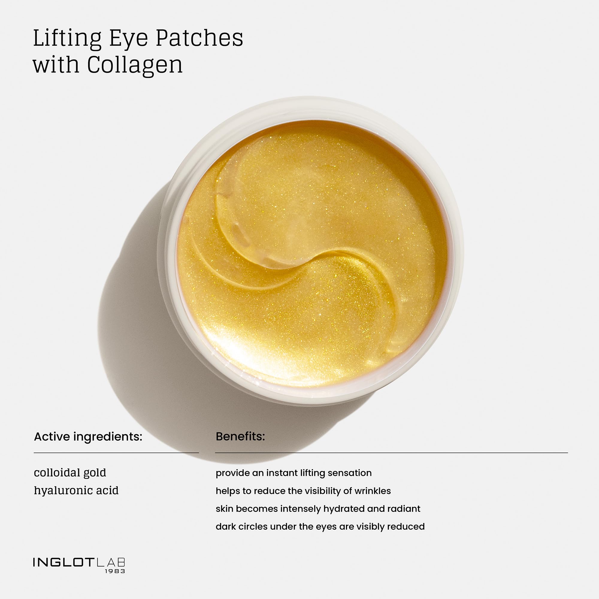 Inglot Lab Patches Occhi Rassodanti con Collagene | Riduzione di Rughe, Gonfiori e Occhiaie | Idratazione e Rinfresco | Risultati Rapidi | Ideale per Pelle Sensibile e Tutti i Tipi di Pelle