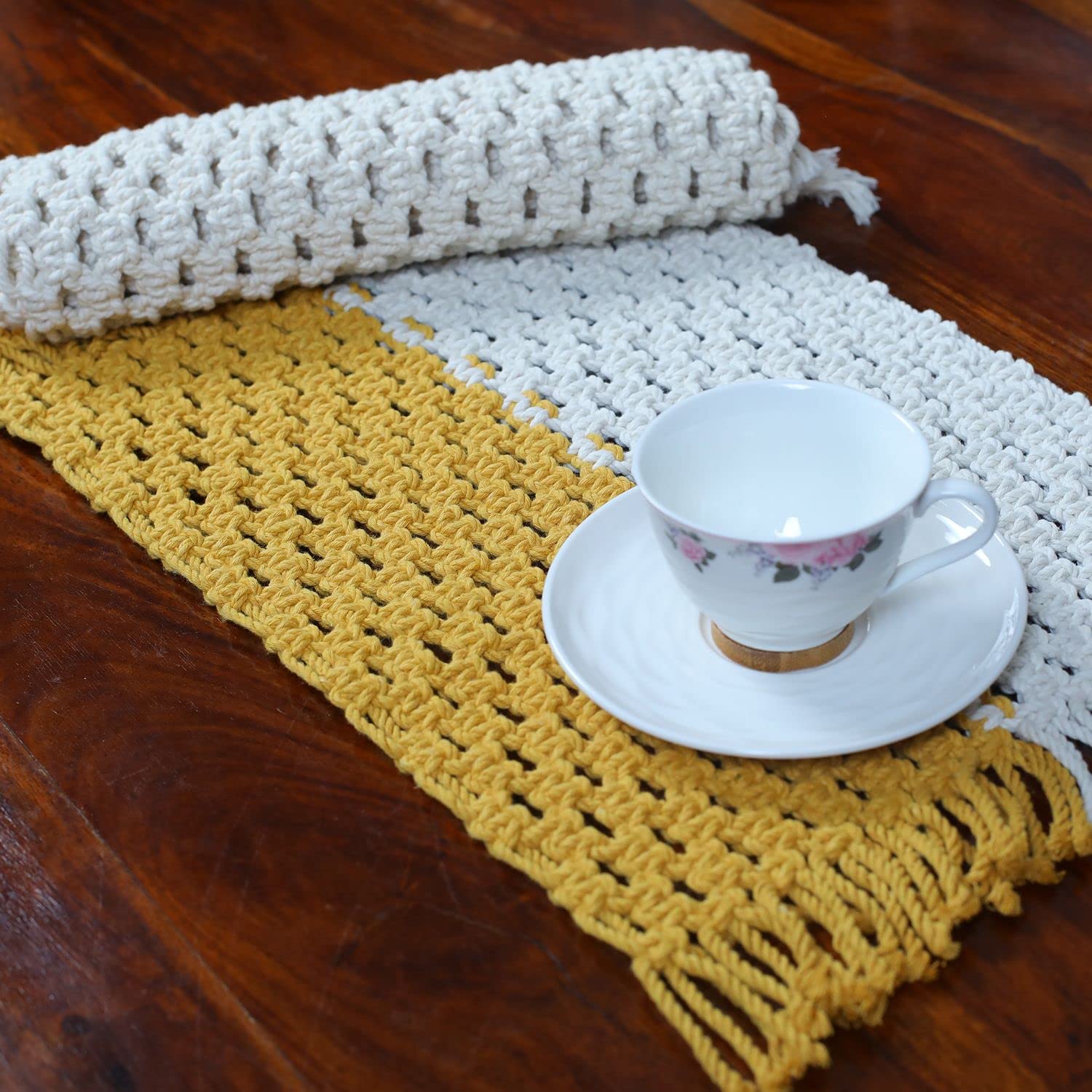 Buy SUTRAM Handmade Macrame Cotton Washable Laptop Placement mat Dining