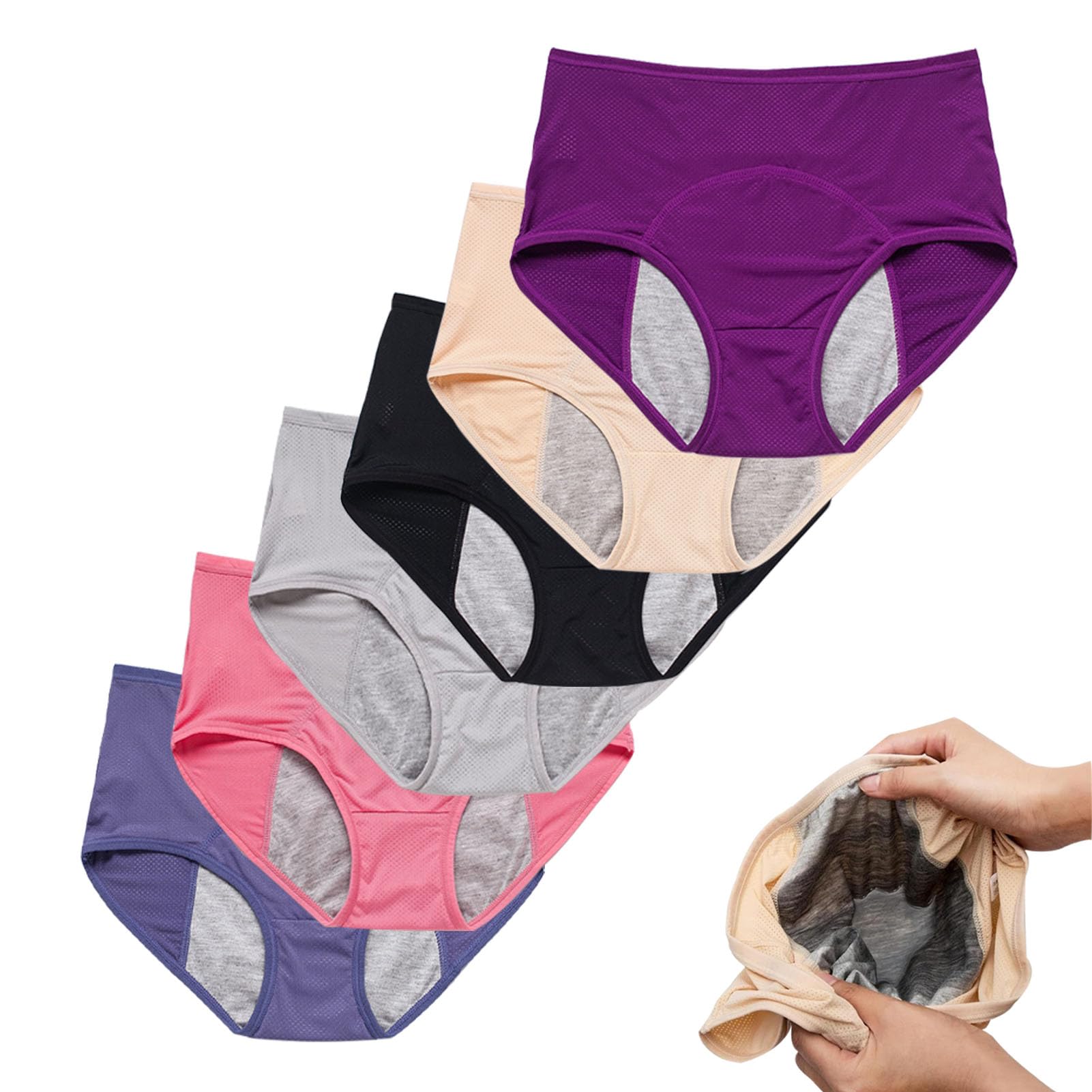 Ogvfunv Incontinence Underwear, Incontinence Panties for Women Over 60 Plus Size 6pcs,6XL