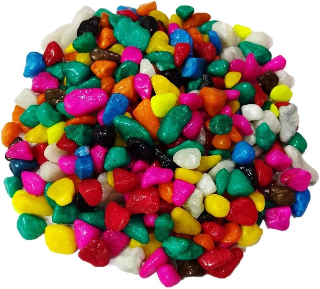 TIED RIBBONS Natural River Side Imported Stones Pebbles for Vases Bowls Craft Projects Floral Arrangements Fountain Aquarium Garden Candles (1 Kg, Multicolor)