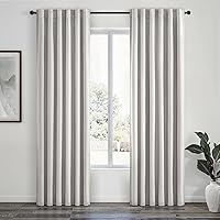 Vista 26 de Topfinel Cortinas Opacas y Cortinajes Marfil Crema de 84 Pulgadas de Largo, Beige con Pliegues Pinzados Completamente Opacas de Lino Natural