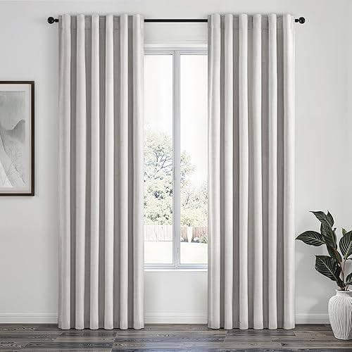 Vista 26 de Topfinel Cortinas Opacas y Cortinajes Marfil Crema de 84 Pulgadas de Largo, Beige con Pliegues Pinzados Completamente Opacas de Lino Natural