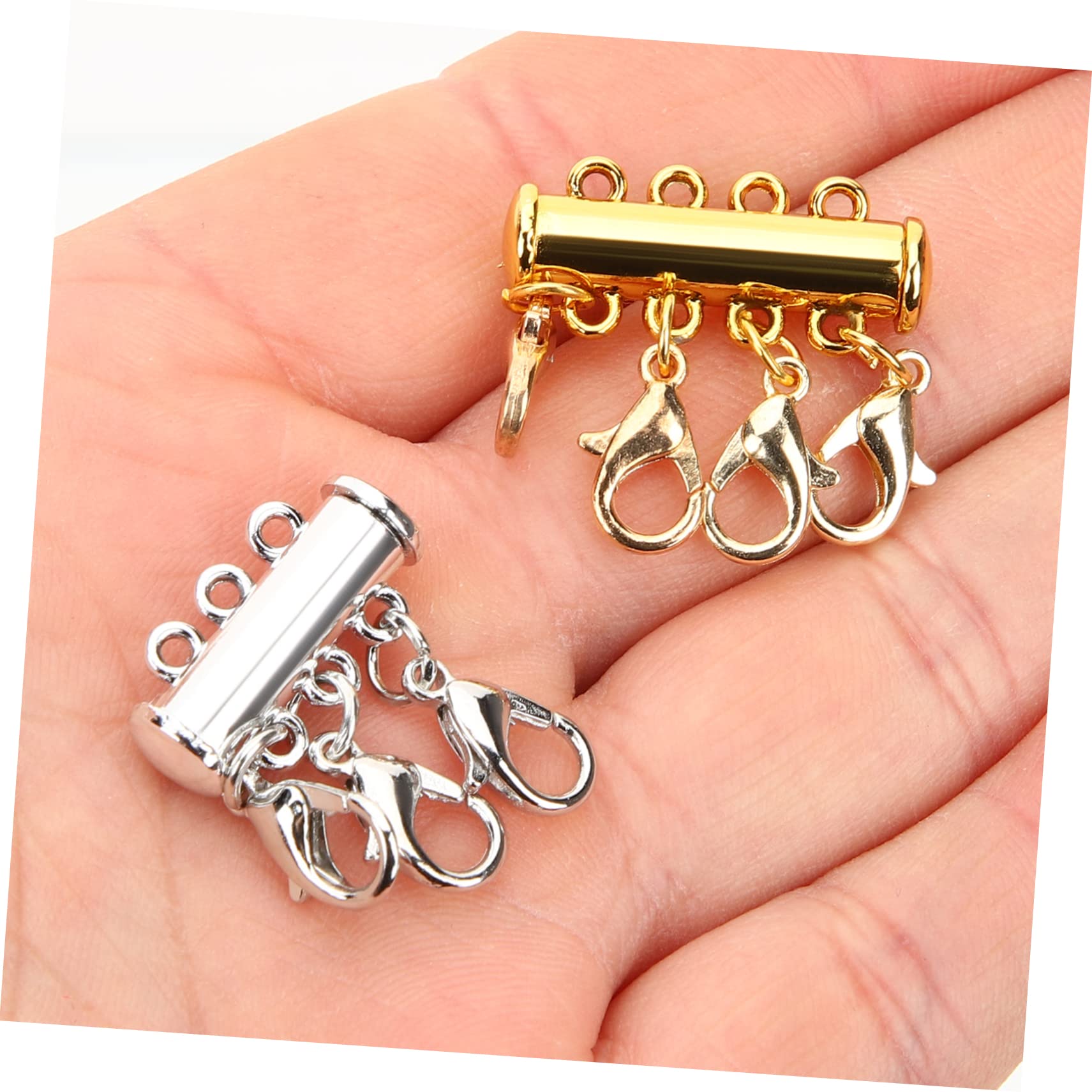 3 Sets Schmuck-Magnetschnalle, Halsketten, Perlenkette, Perlen, Halskette, mehrlagiger Halsketten-Trenner, Kettenverschluss, Trenner, Halskette, Schichtverschlüsse, magnetischer Halskettenverschluss,