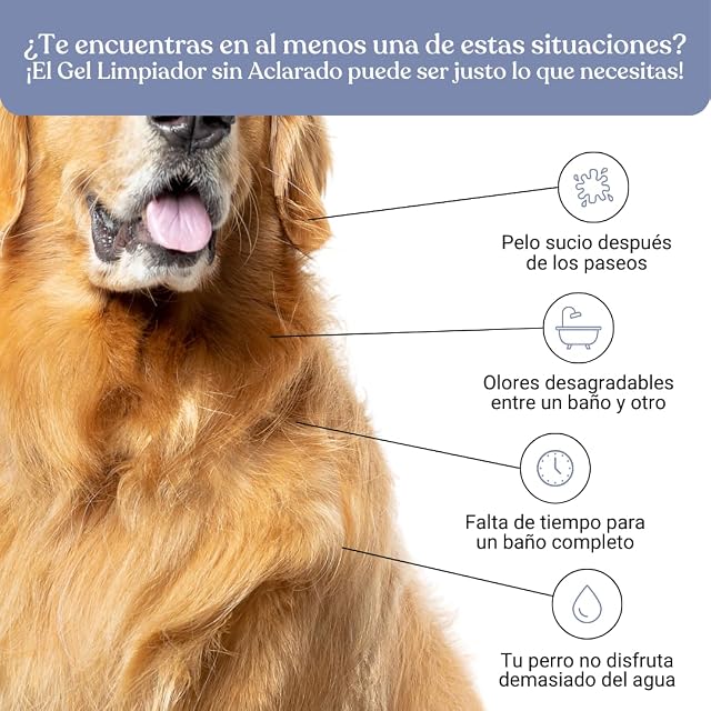 Foto 3 de 8 de BAU Gel Limpiador sin Aclarado, Champú en Seco para Perros, Higienizante e Hidratante