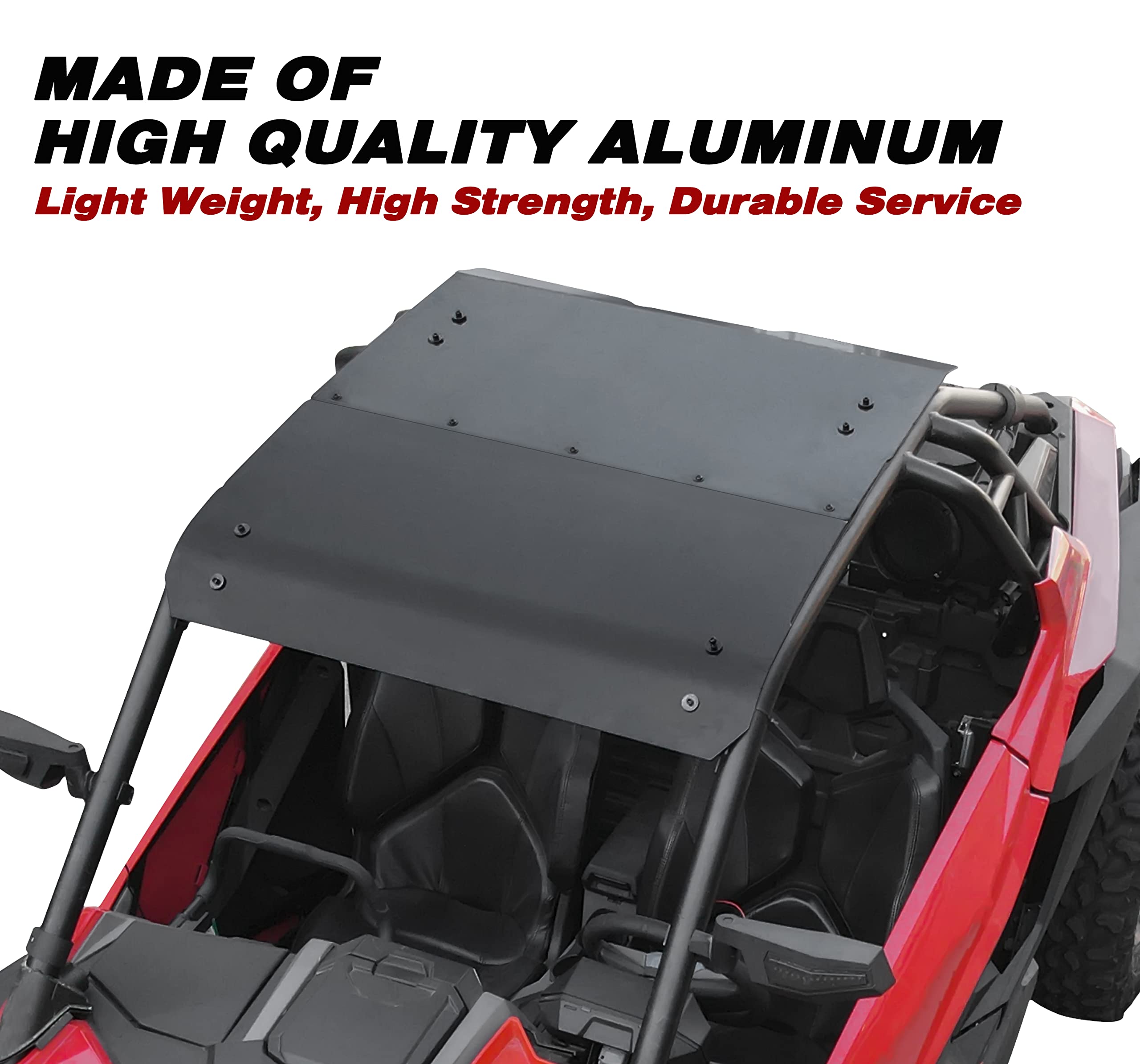 Aluminum Roof Top for RZR RPO XP, SAUTVS Black Heavy Duty 2-Piece Combined Aluminum Hard Roof 2 Seater Sun Visor Cover for Polaris RZR PRO XP/RZR Turbo R 2020-2023 Accessories (Replace #2883743-458)