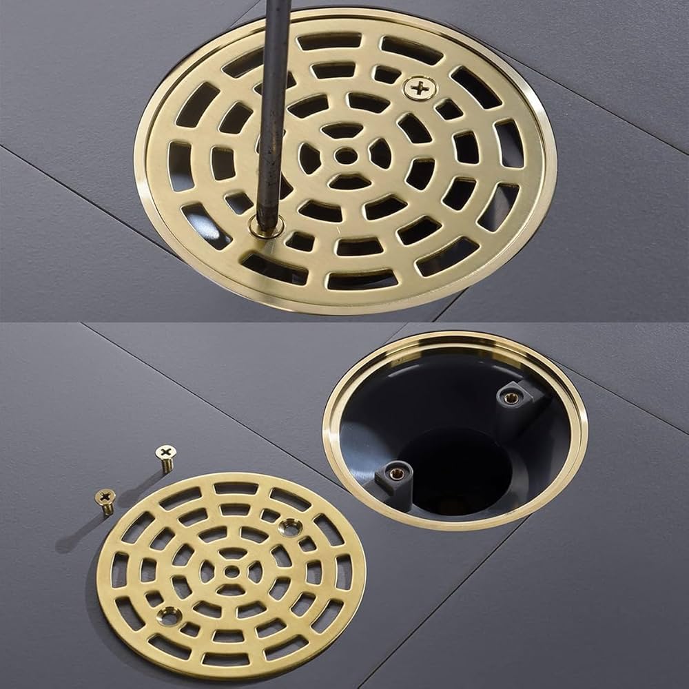 Drain Cover SISEHO 6 Inch Shower Drain Brushed Gold | Floor