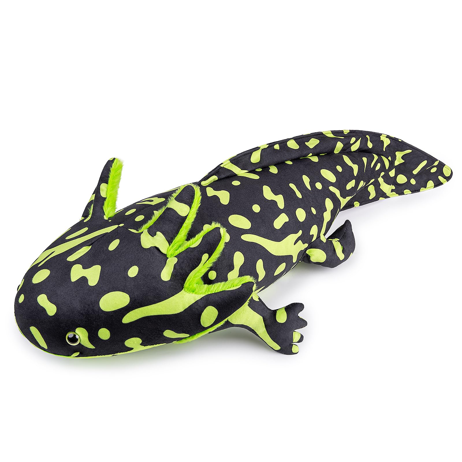 ZHONGXIN MADE Axolotl Plush Toy - 18" Green Axolotl Fish Creepy Stuffed Animals Cute Green Reptilian Toys Real Plushie Toy, Unique Plush Gift Collection for Kids