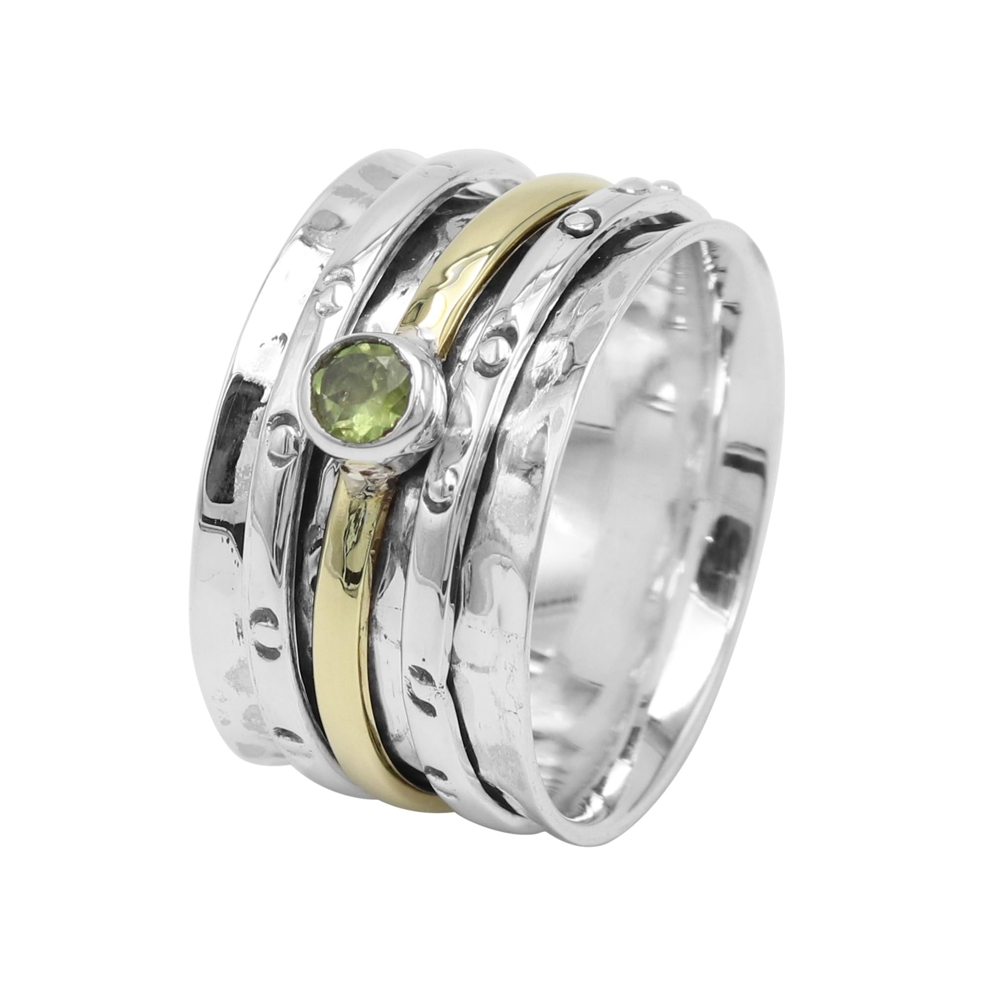 Bague spinner en argent 925 JAY OOLS ornée d'un péridot précieux - 8