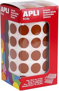 APLI Kids 11486-Rollo gomets redondos 15 mm, Marrón