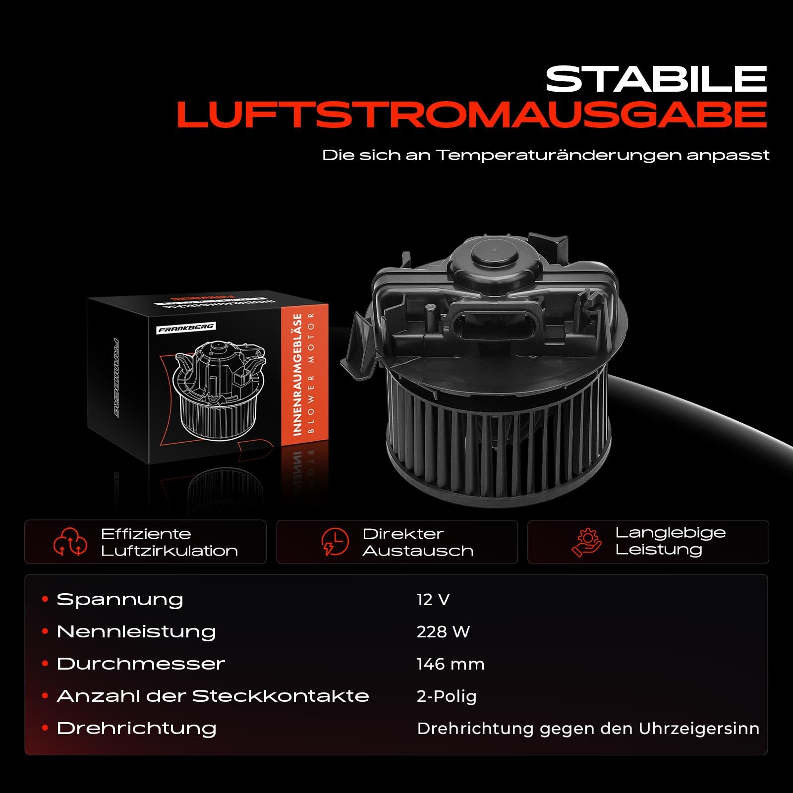 Frankberg Heizungsgebläse Gebläsemotor 7701060015
