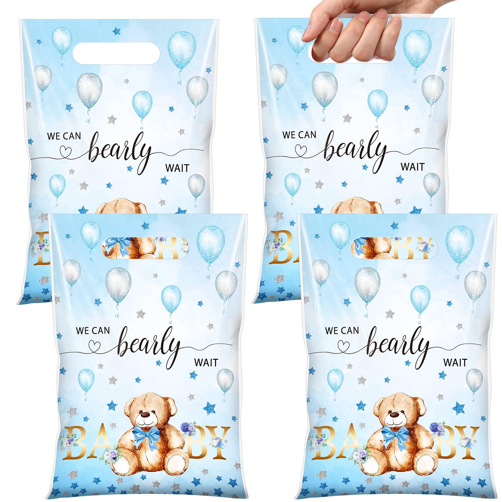 Pasimy 100 Pcs Treat Bags He is Risen Gift Bags Easter Party Goodie Candy Plastic Favor Pouches for Religious Theme Bible School Party Decorations