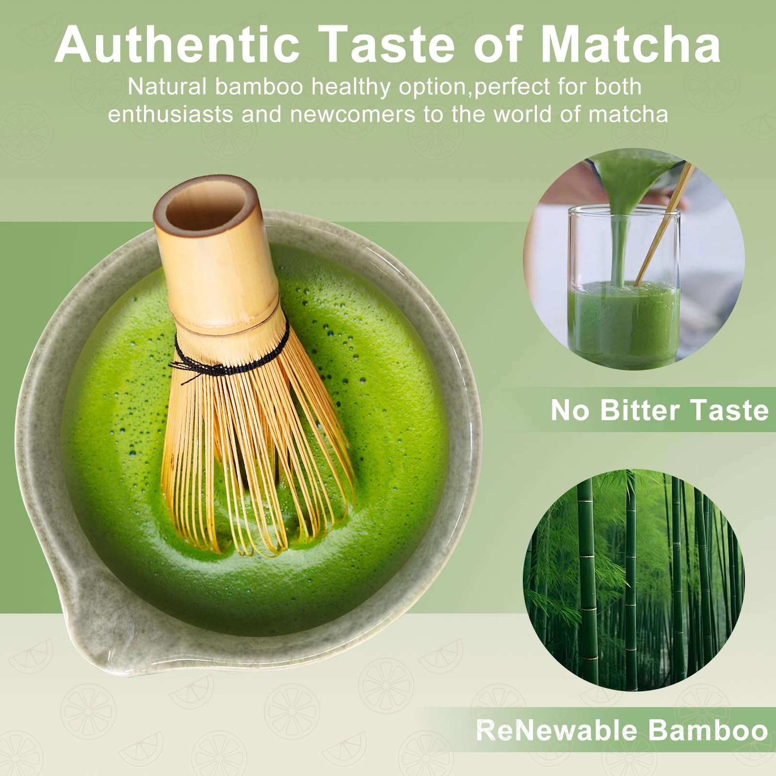 HuiJuKeJi Matcha, set per matcha, ciotola per matcha, con beccuccio