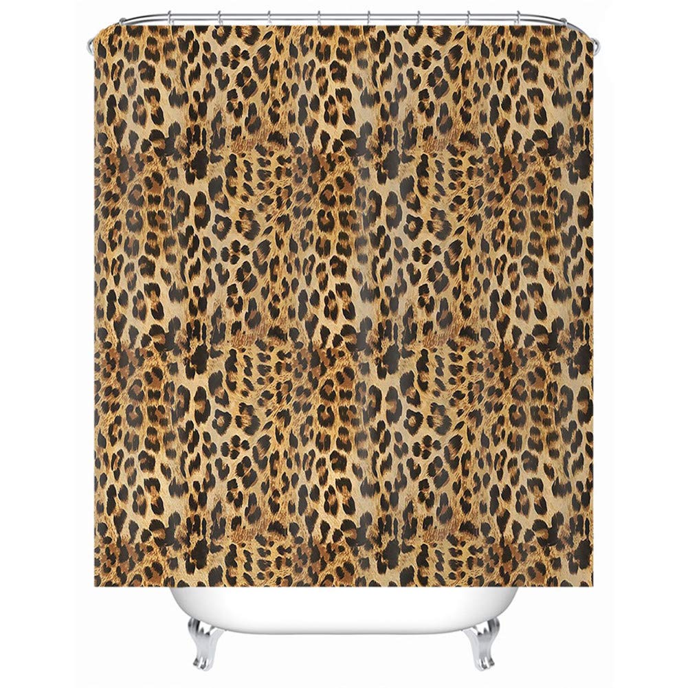 Chickwin-Shop Leopard Print Chickwin Shower Curtains Bathroom, 3D Print Shower Curtains Mould Proof Resistant Washable Shower Curtain Liner Waterproof Bath Curtain With 12 Hooks (,180X200cm)