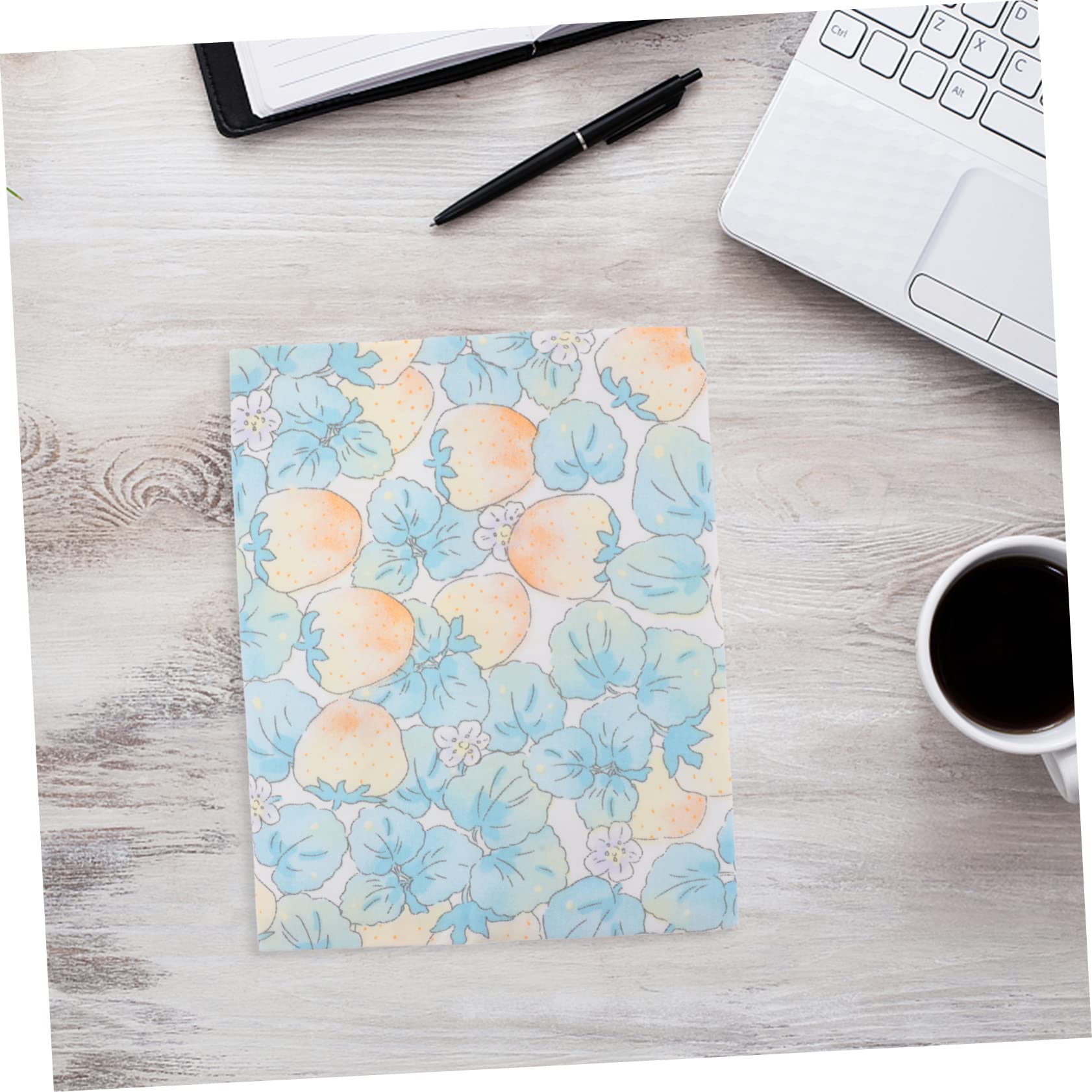 MAGICLULU 4pezzi Copertina Riutilizzabilper Libri Stoffa Decorativa Protettore Antistrappo Per Quaderni e Libri Scolastici Design Blu Fragole Accessorio Per Studio e Collezione