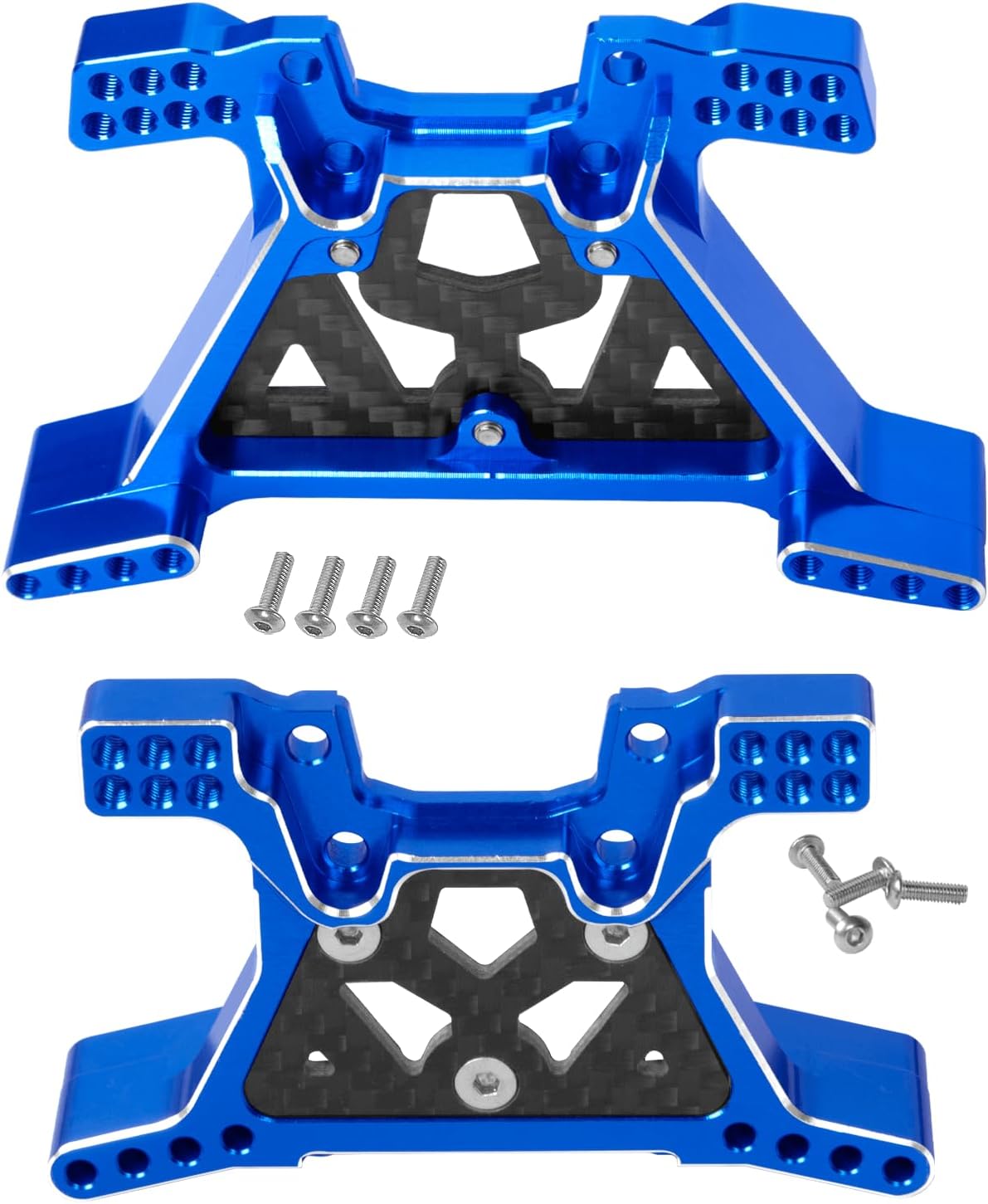 RC Shock Towers Upgrades Part for 1/10 Slash 4x4 (VXL),Alloy Front and Rear Shock Towers,Navy Blue