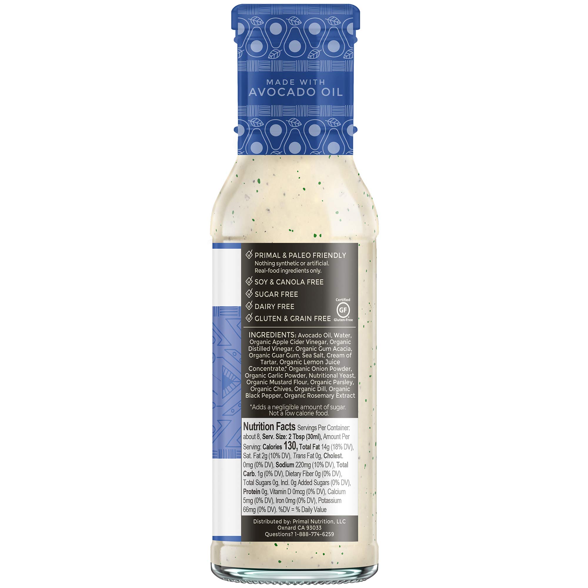 Primal Kitchen Vegan Ranch Salad Dressing & Marinade made with Avocado Oil, Whole30 Approved, Paleo Friendly, and Keto Certified, 8 Fluid Ounces | Grocery Pickup & Delivery