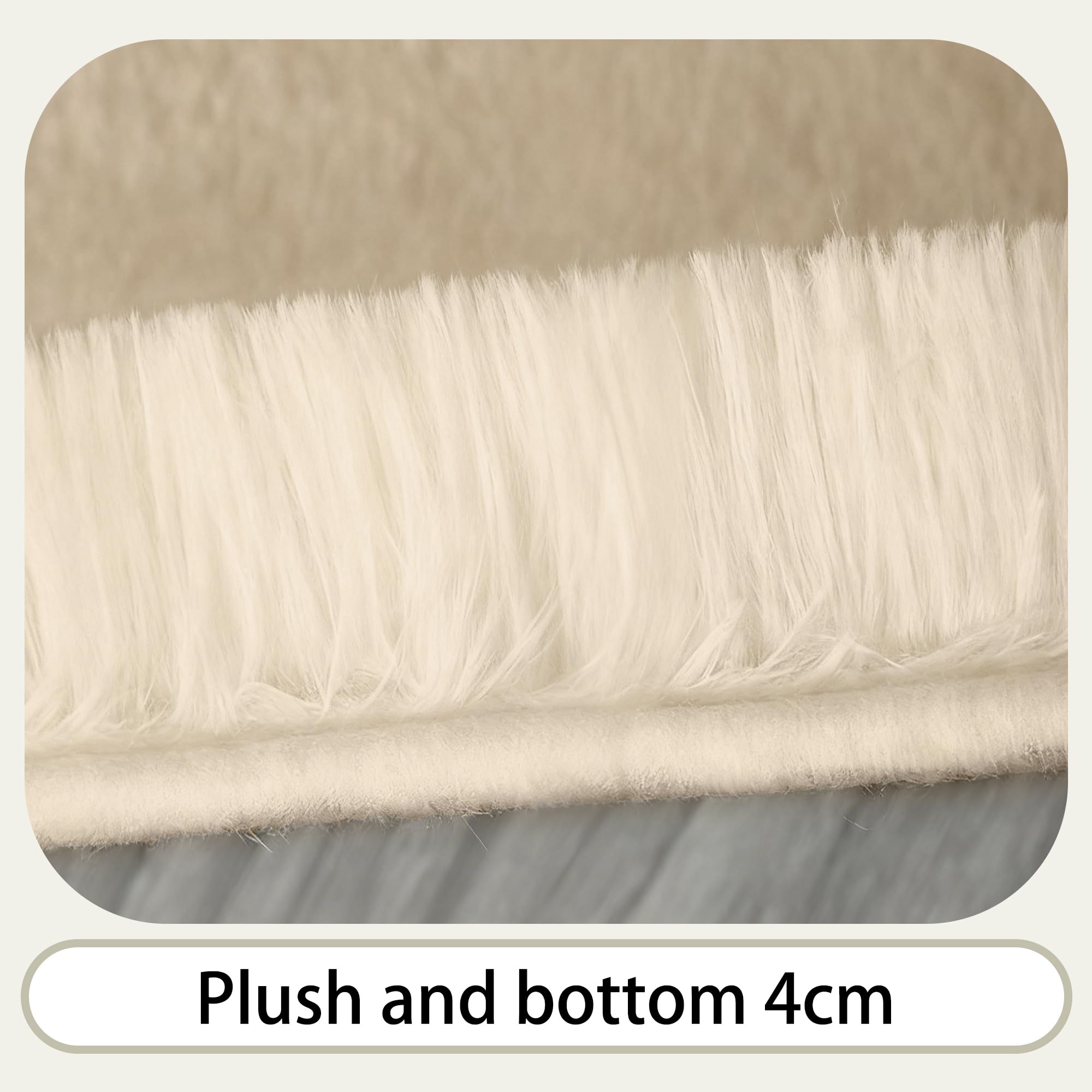 XIAOMEI Tapis Salon Ultra Doux 130x230cm Couleur Crème