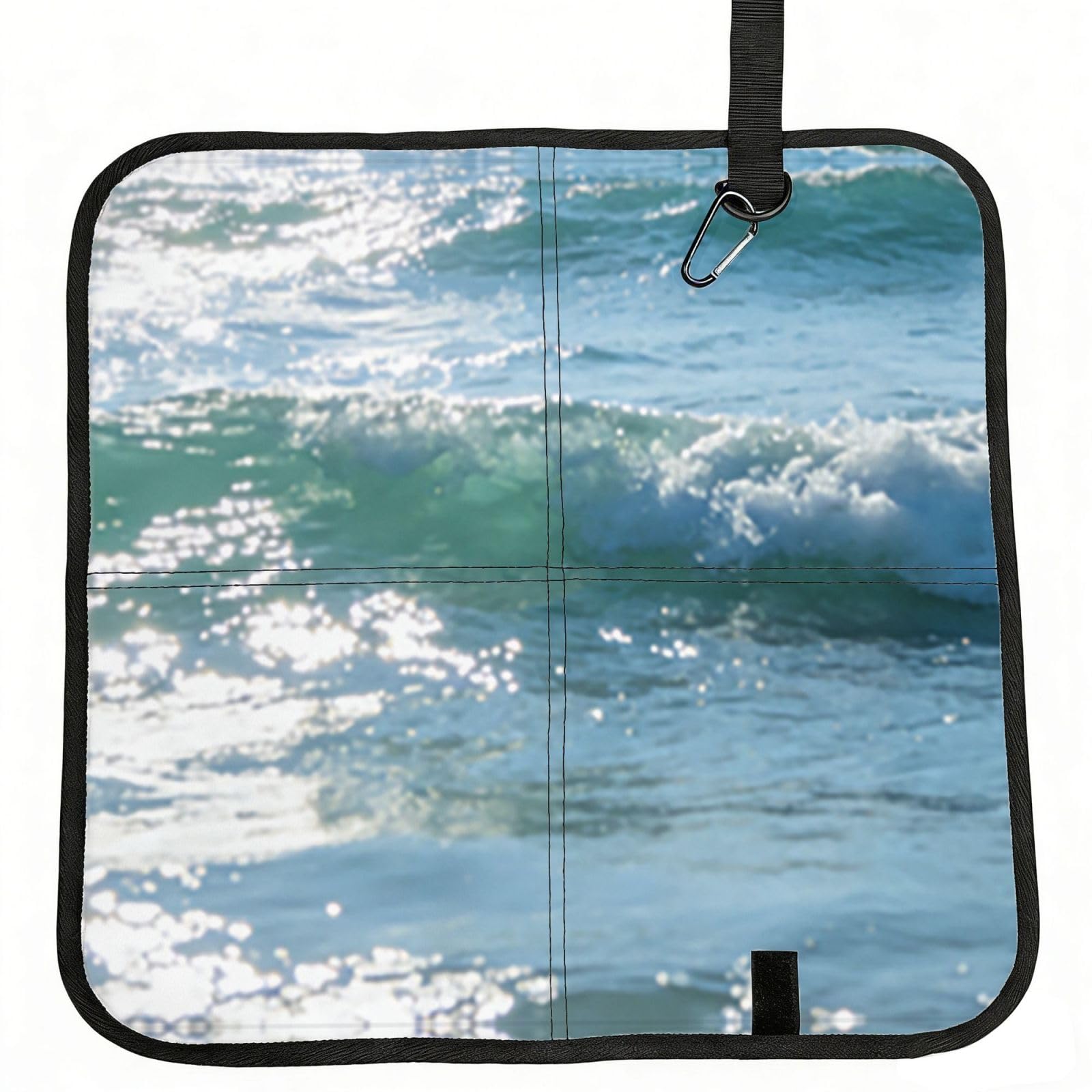DUYIOKH Sunlit Sea Print Foldable Portable Seat Cushion for World Cup Games, Camping and Outdoor Activities