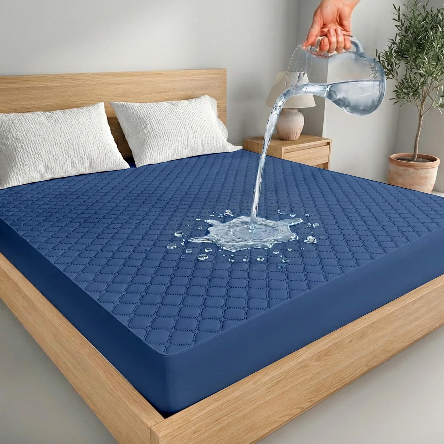 Ayka Waterproof Queen Mattress Protector - 100% Cotton -13