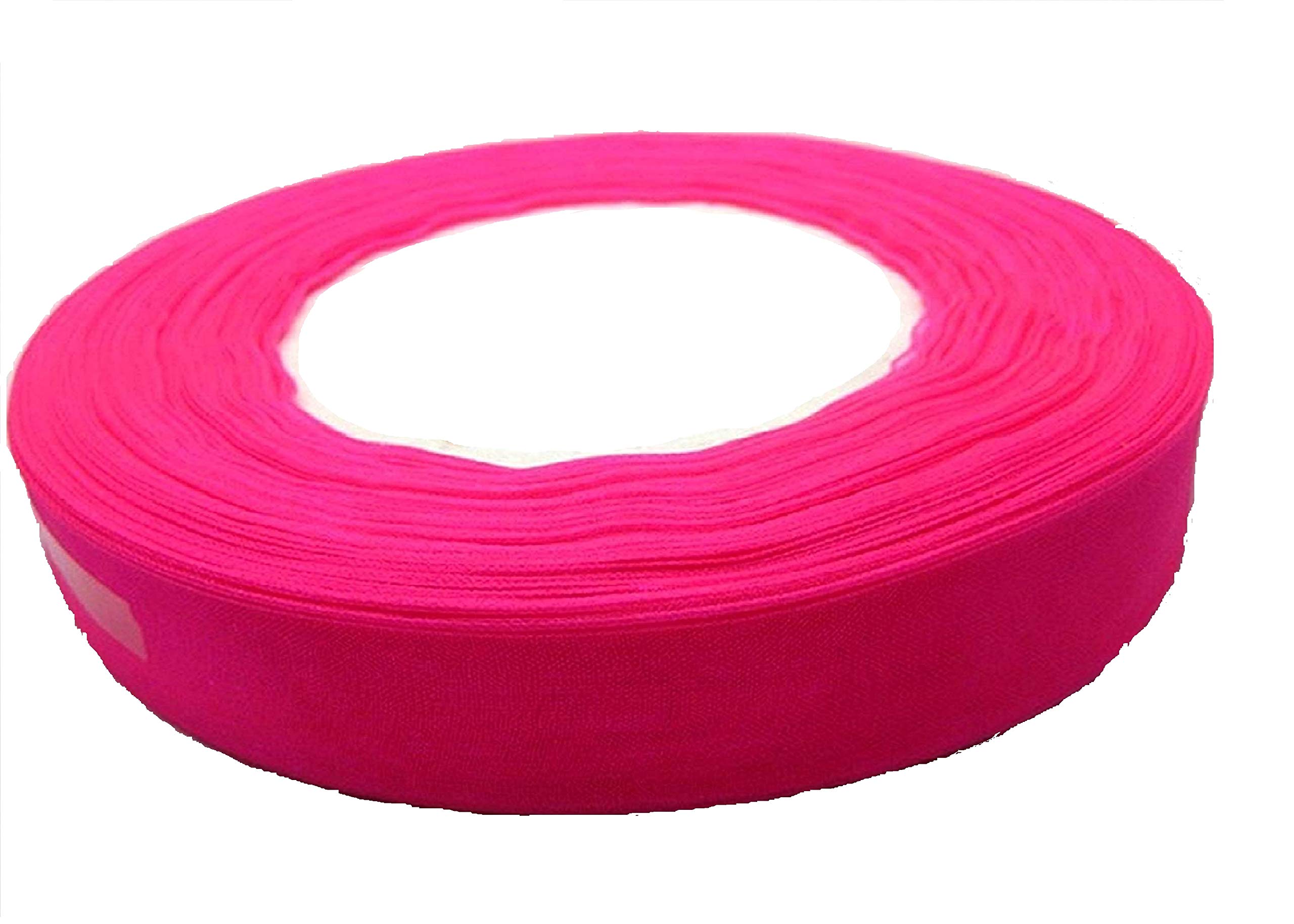 HOT Pink Organza Sheer Ribbon (1) 15MM 50Yards/46 Metres Card Making/Scrapbooking/DIY Crafts Deco.,..
