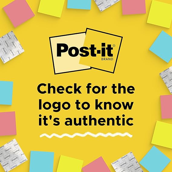 Post-it Notes, 1 3/8 in x 1 7/8 in, 24 Sticky Note Pads, 100 Sheets per Pad, Beachside Cafe Collection, School Supplies and Office Products