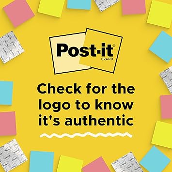Post-it Notes, 1 3/8 in x 1 7/8 in, 24 Sticky Note Pads, 100 Sheets per Pad, Beachside Cafe Collection, School Supplies and Office Products