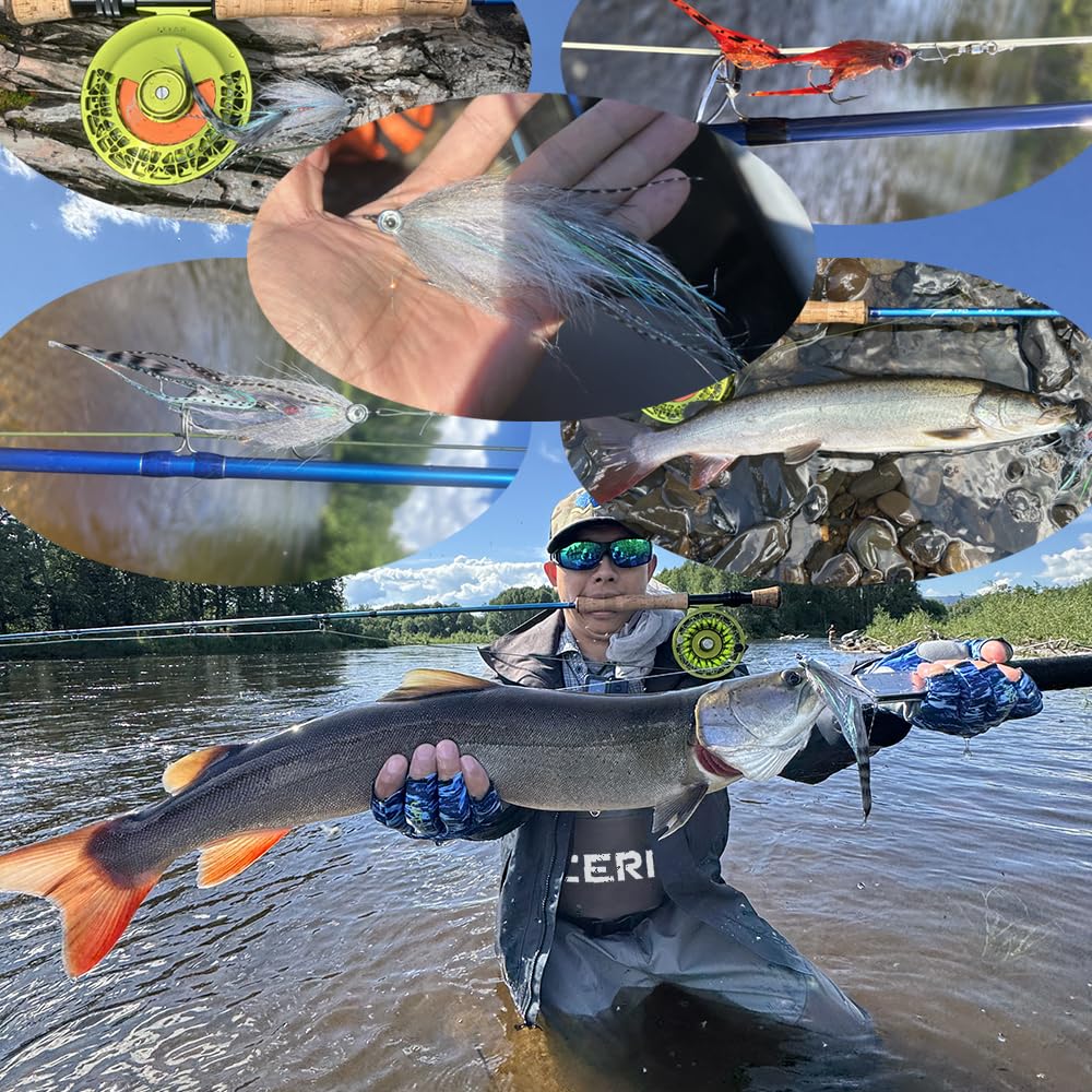 20-teiliges Fliegenfischen-Fliegen-Set, verschiedene Trocken- und Nassfliegen mit Angelbox für Süßwasser, Salzwasser, Forelle, Barsch, Lachs
