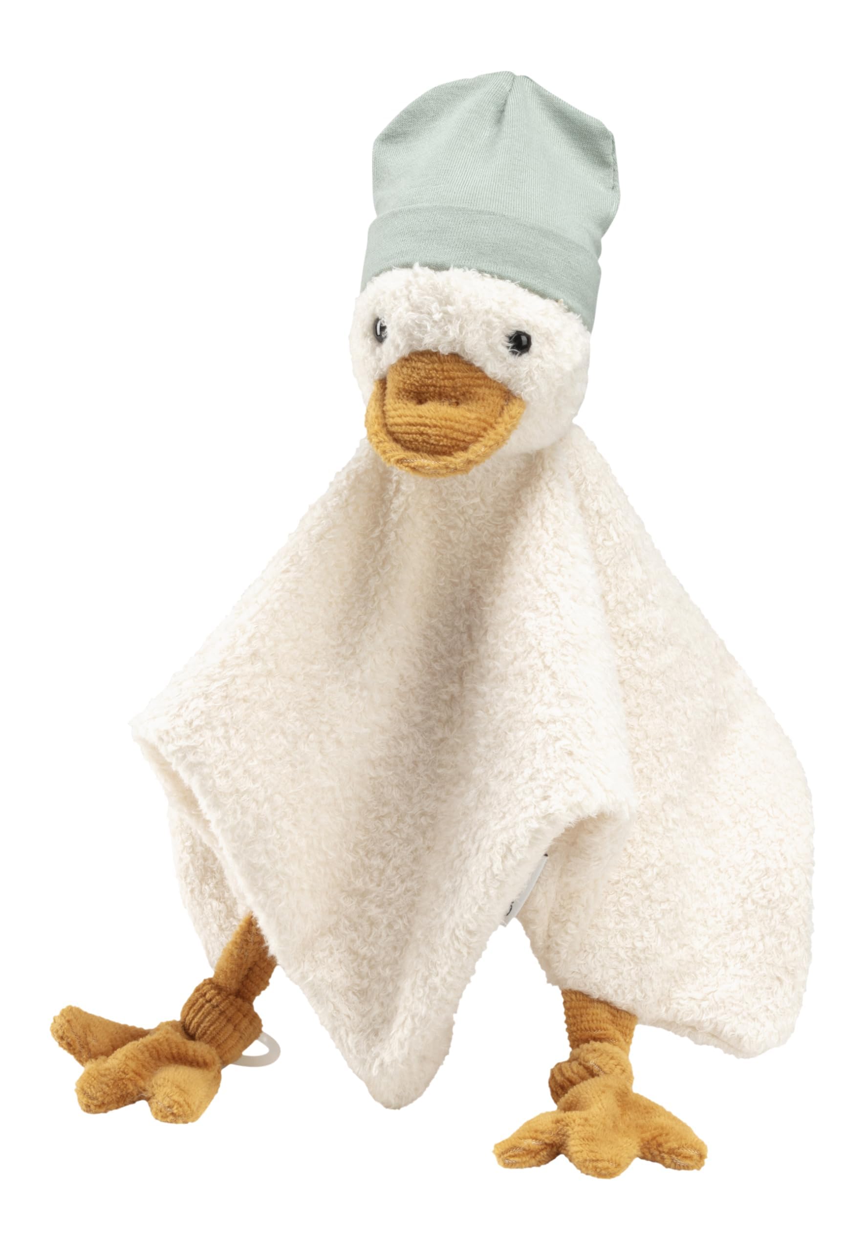 Sterntaler Foulard peluche consolatore medio anatra Edda Lou con berretto e anello in silicone per ciuccio, aiuto per addormentarsi per ragazzi e ragazze